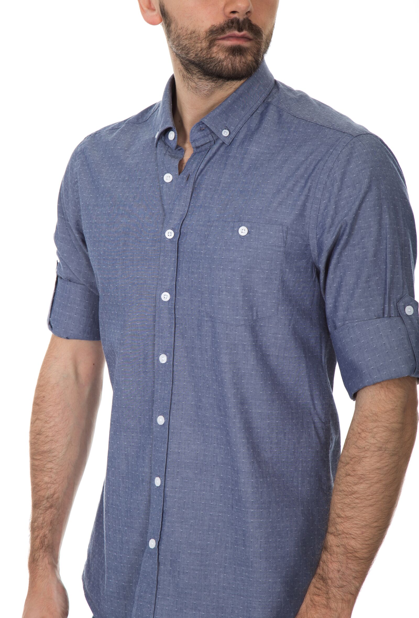 Canon EOS 6D + Canon EF 24-105mm F4L IS USM sample photo. Shirt, blue, male photography
