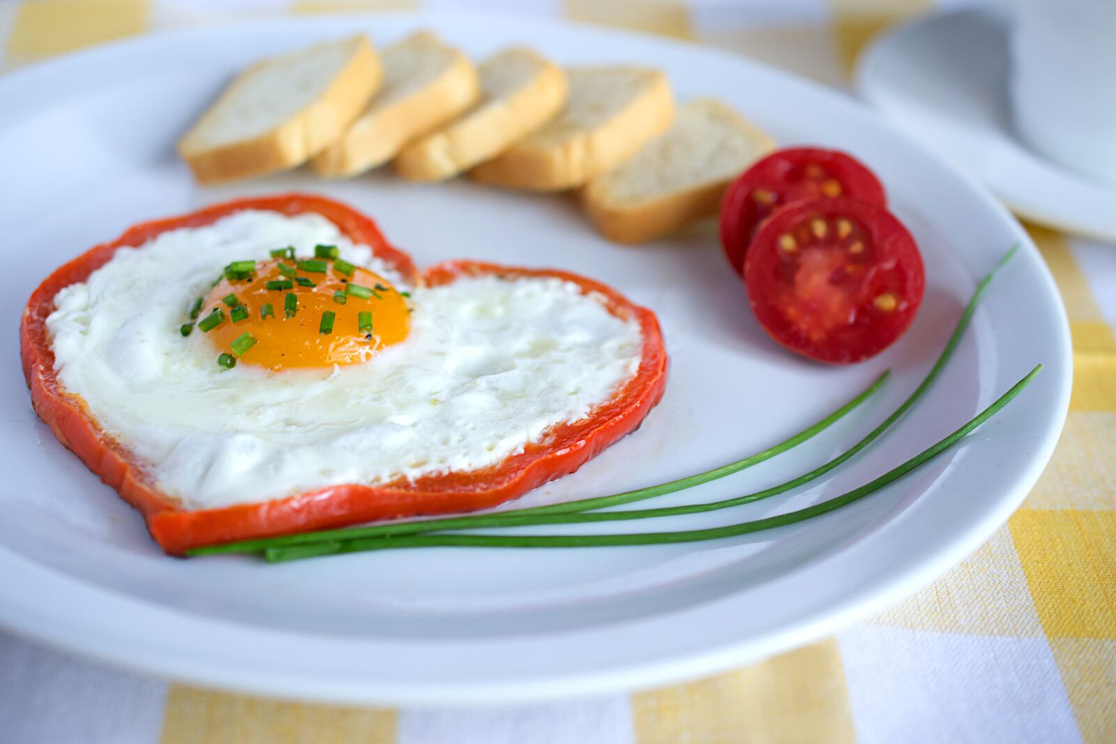 Nikon D3100 sample photo. Egg, tomato, bread photography