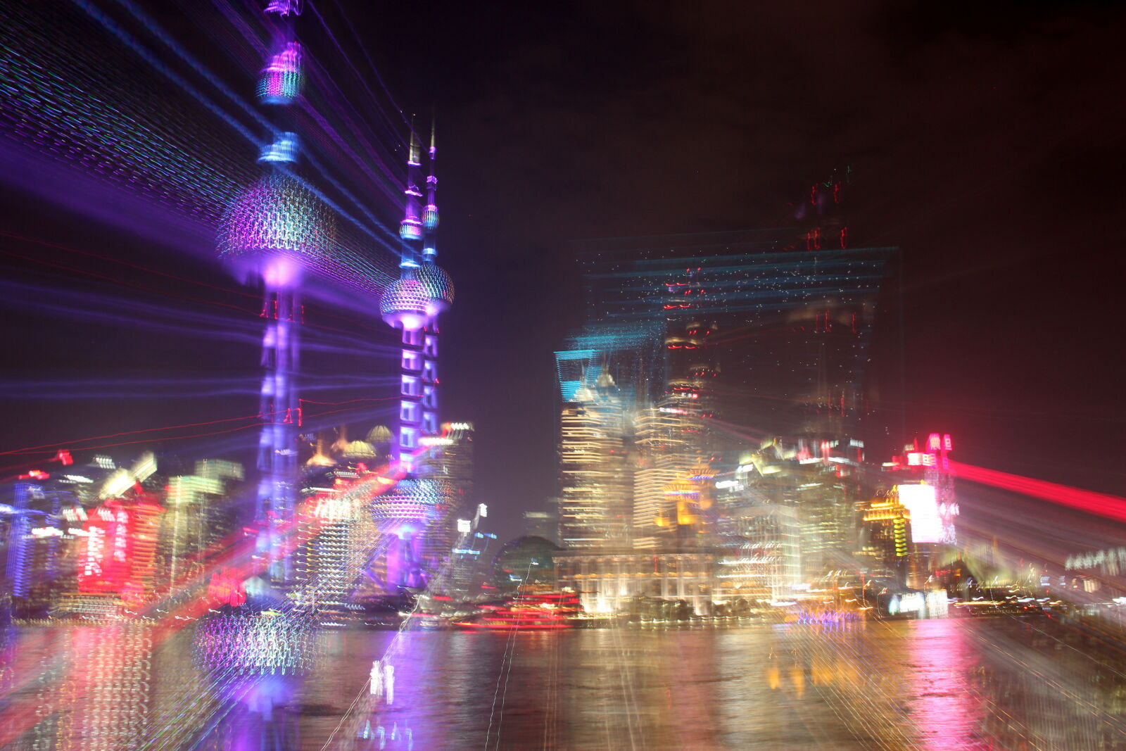 Canon EF-S 18-135mm F3.5-5.6 IS sample photo. Double, exposure, night, shanghai photography