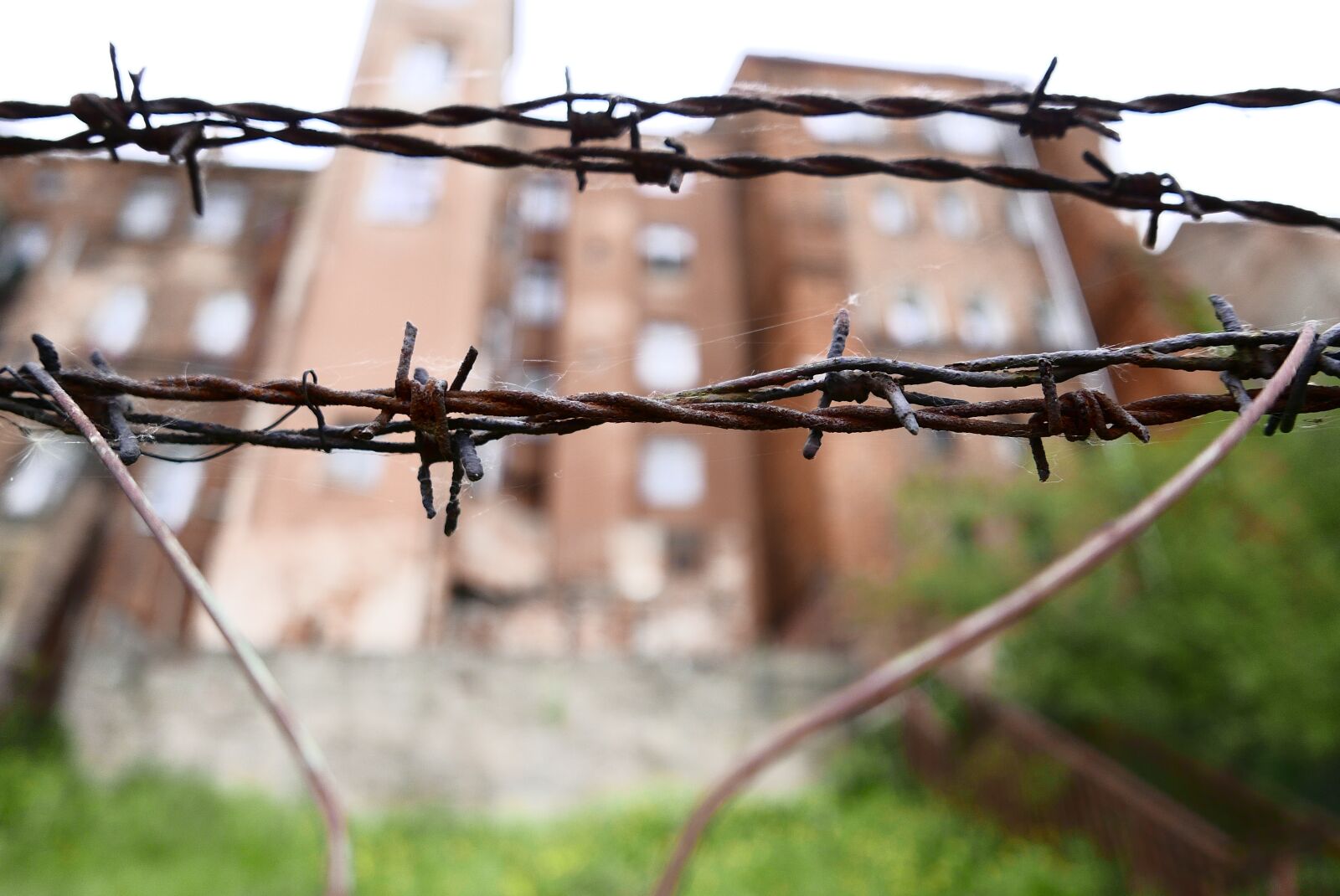 Panasonic Lumix DMC-LX100 sample photo. Barbed wire, bins, the photography