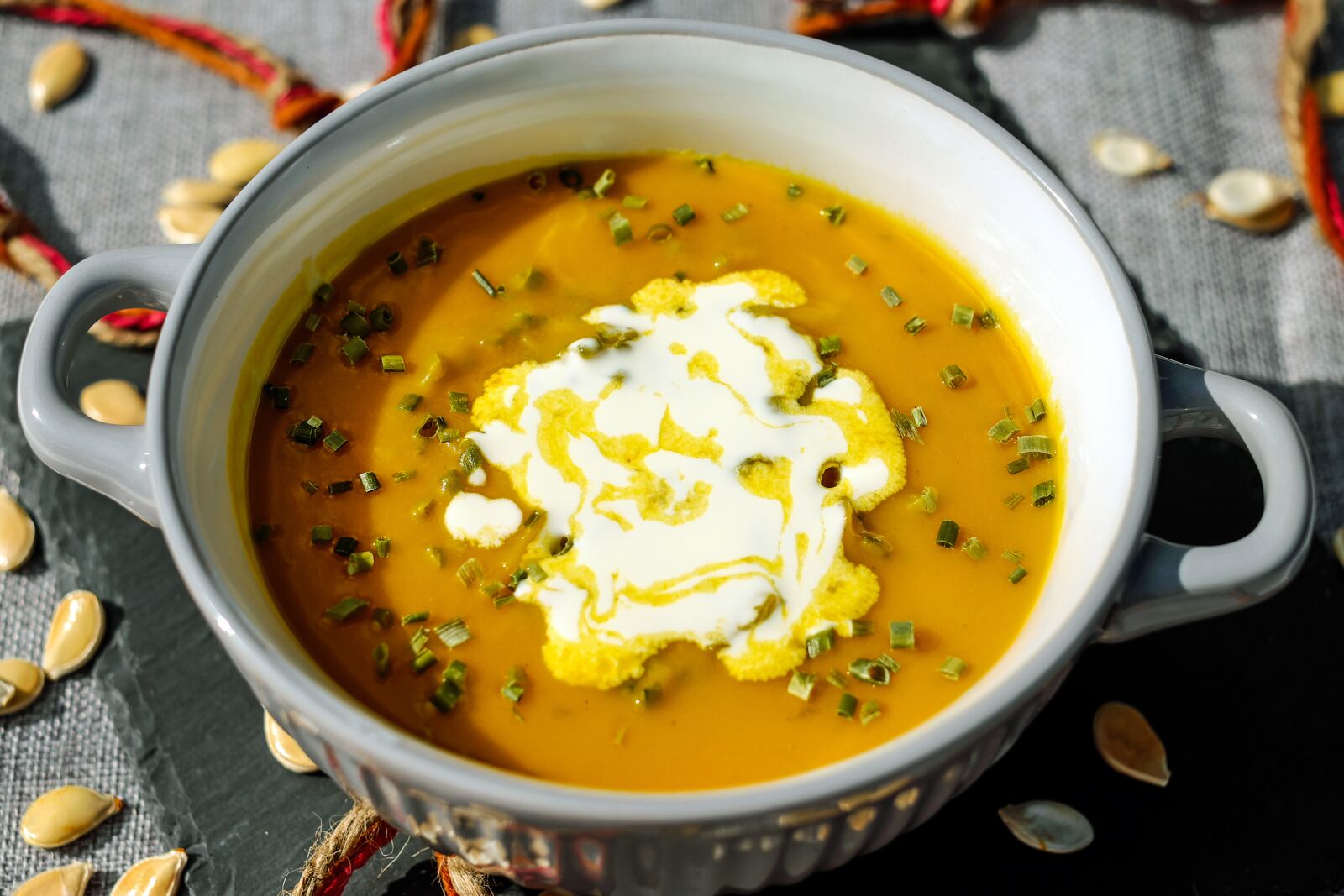 Fujifilm X-T10 + Fujifilm XF 35mm F1.4 R sample photo. Pumpkin soup, soup, orange photography