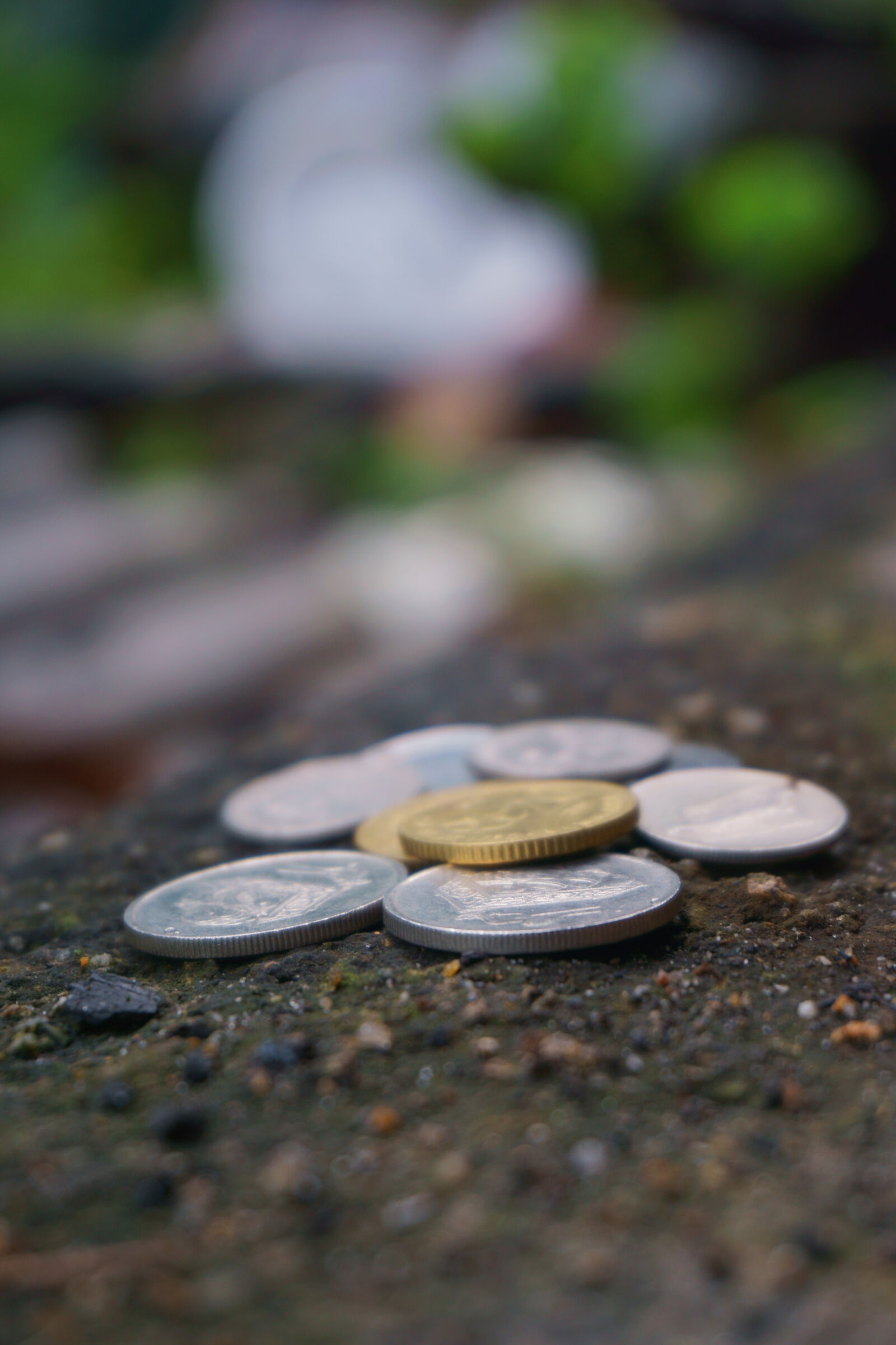 Sony a6000 sample photo. Blur, close, up, coins photography