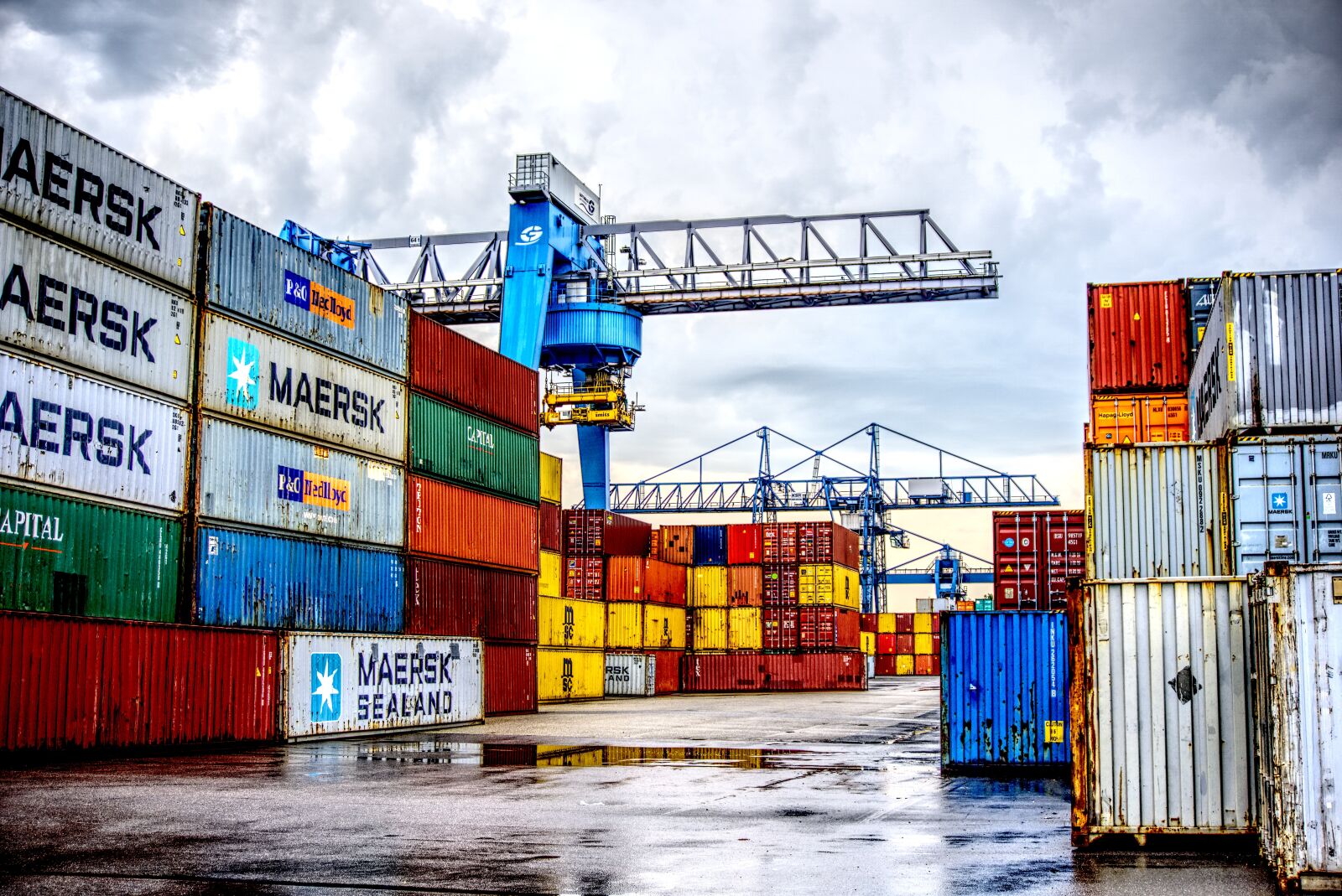 Sony a6000 sample photo. Container, port, loading photography