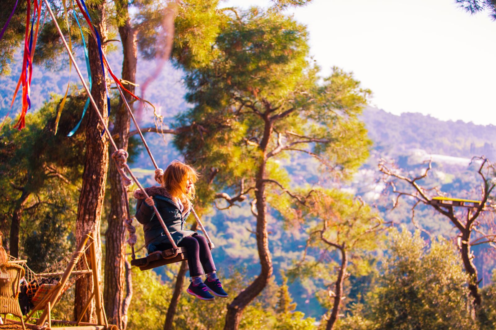 Canon EOS 5D Mark III sample photo. Girl, swing, forest photography