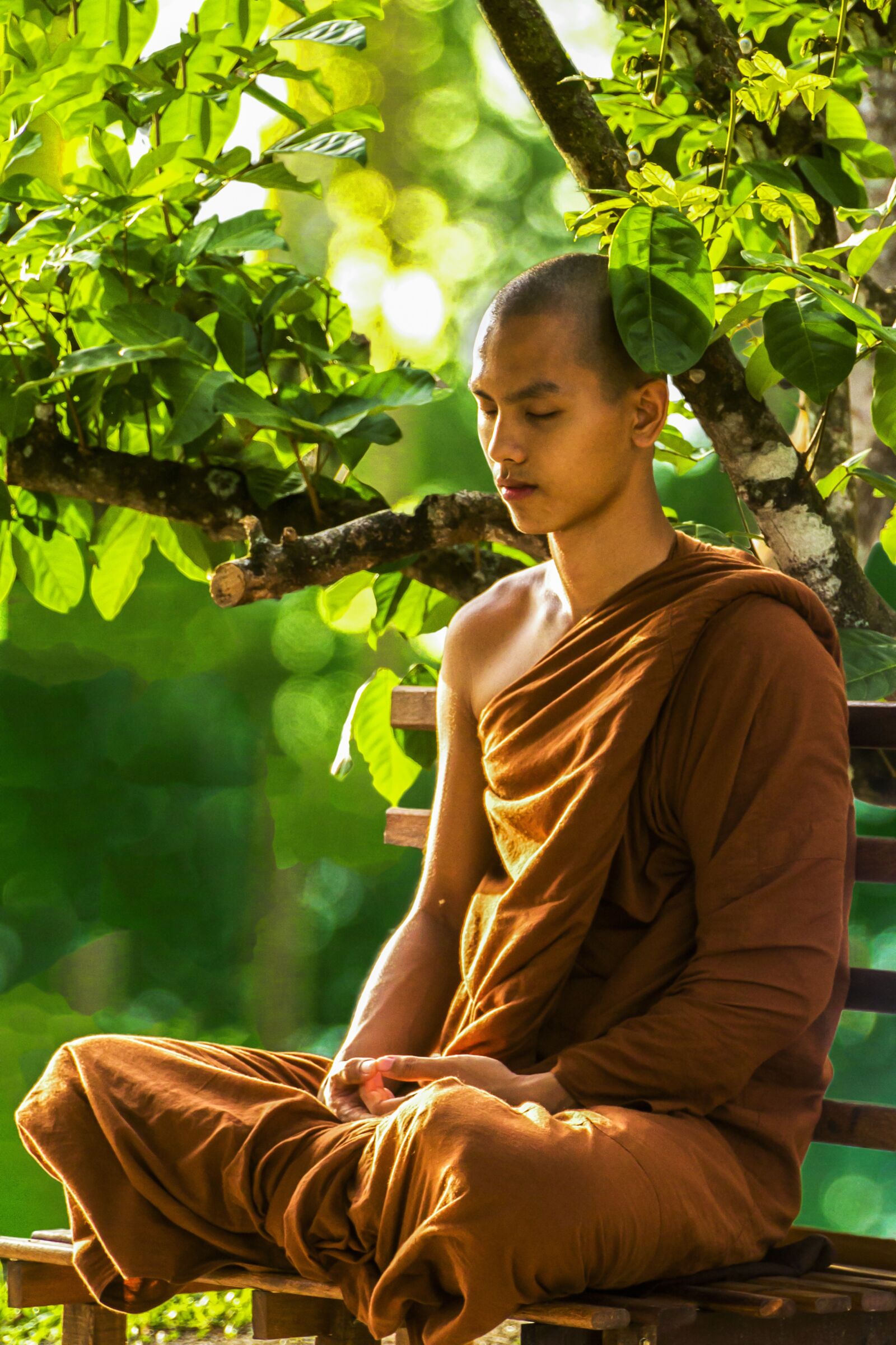Canon EOS 1100D (EOS Rebel T3 / EOS Kiss X50) sample photo. Meditation, monk meditating, theravada photography