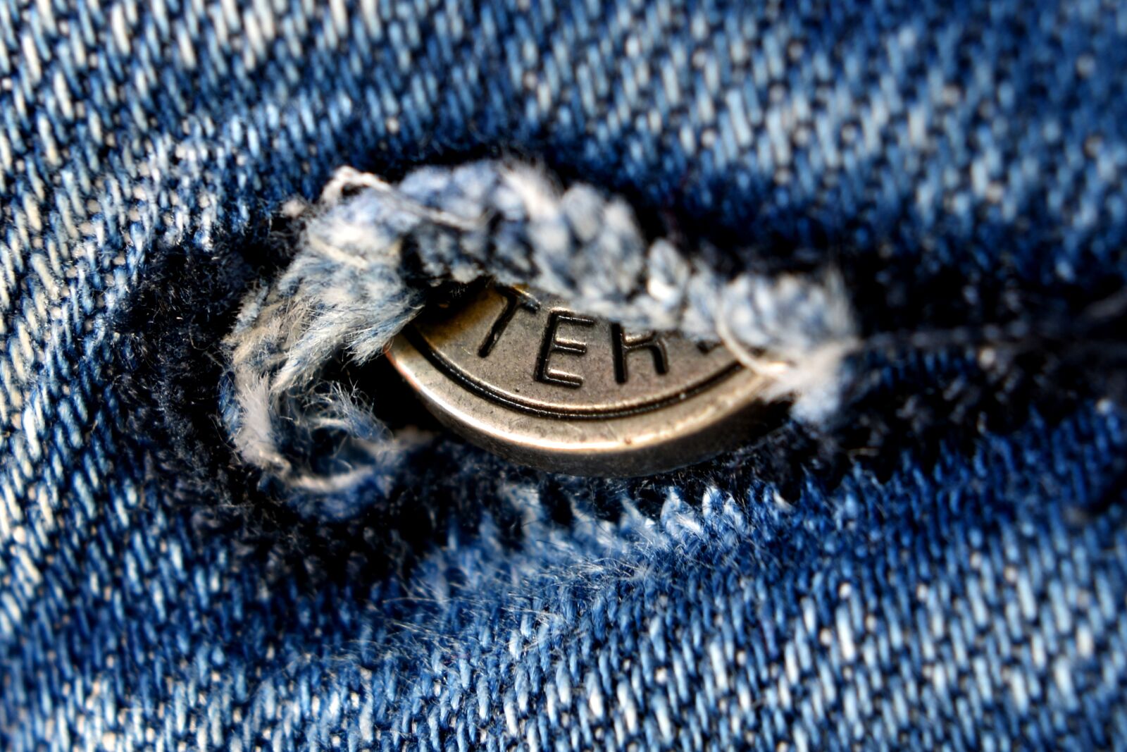 Nikon D3500 sample photo. Jeans, button, buttonhole photography