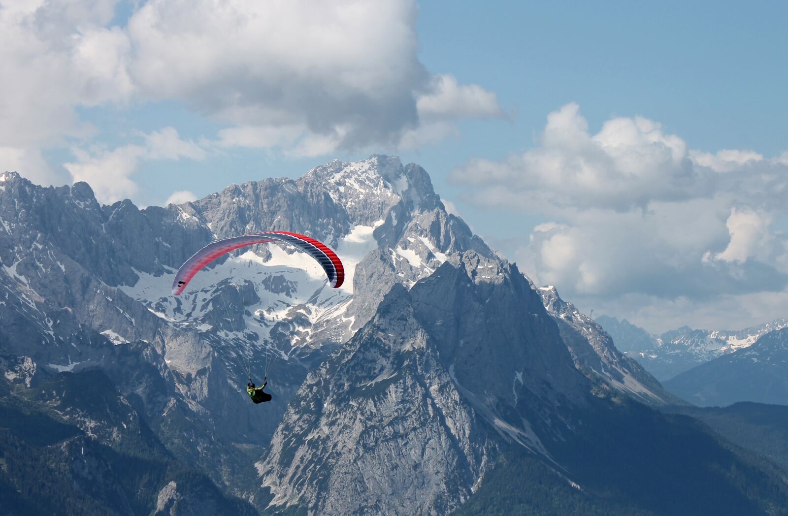 Canon EF 28-80mm f/3.5-5.6 sample photo. Paraglider, alpine, zugspitze photography