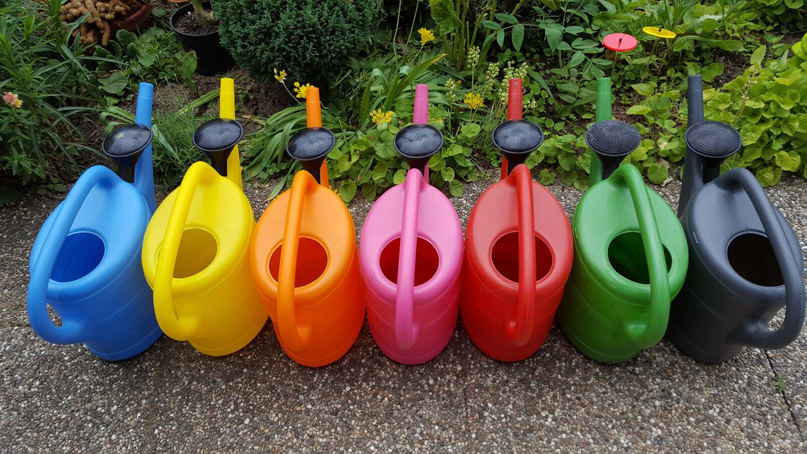Samsung Galaxy S6 sample photo. Watering can, colorful, garden photography
