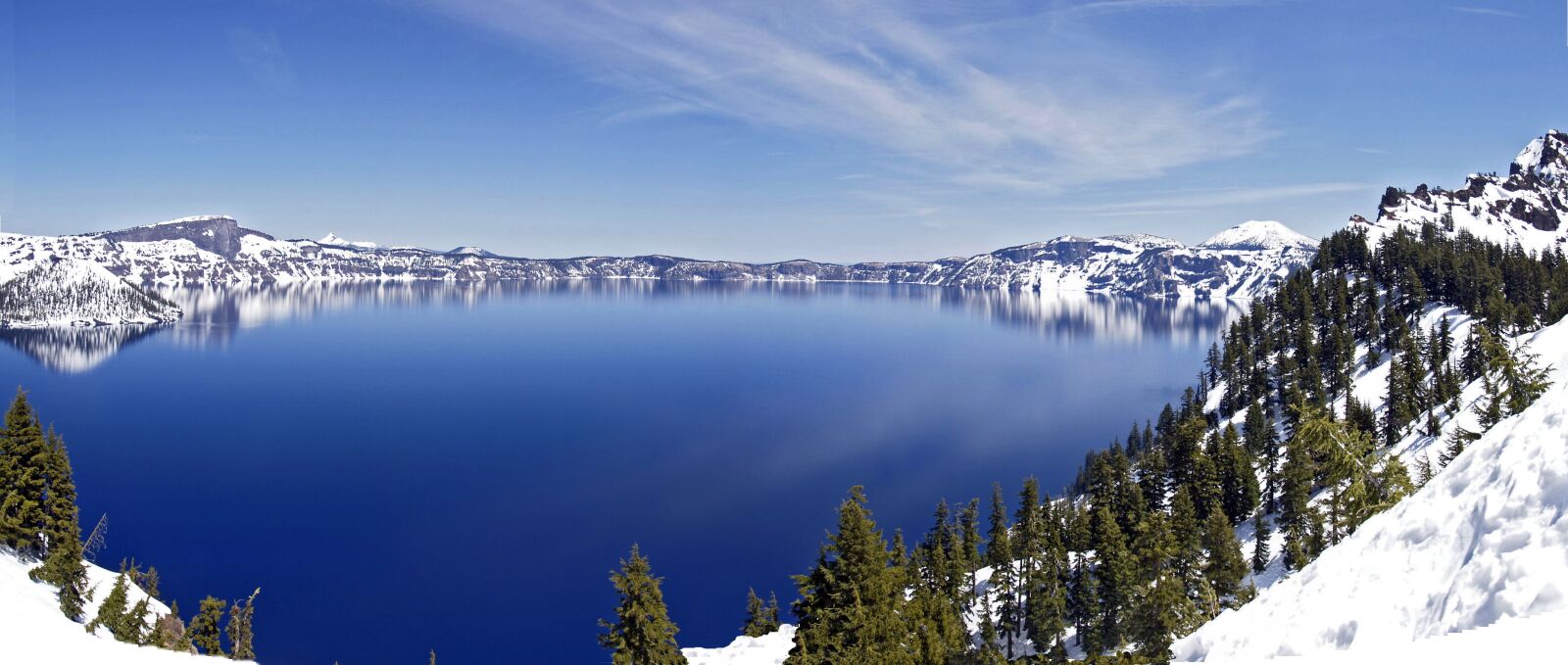 Olympus E-330 (EVOLT E-330) sample photo. Crater lake, panorama, winter photography