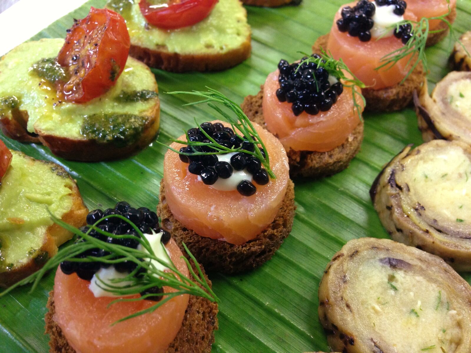 Apple iPhone 5 sample photo. Smoked salmon, canapé, canapes photography