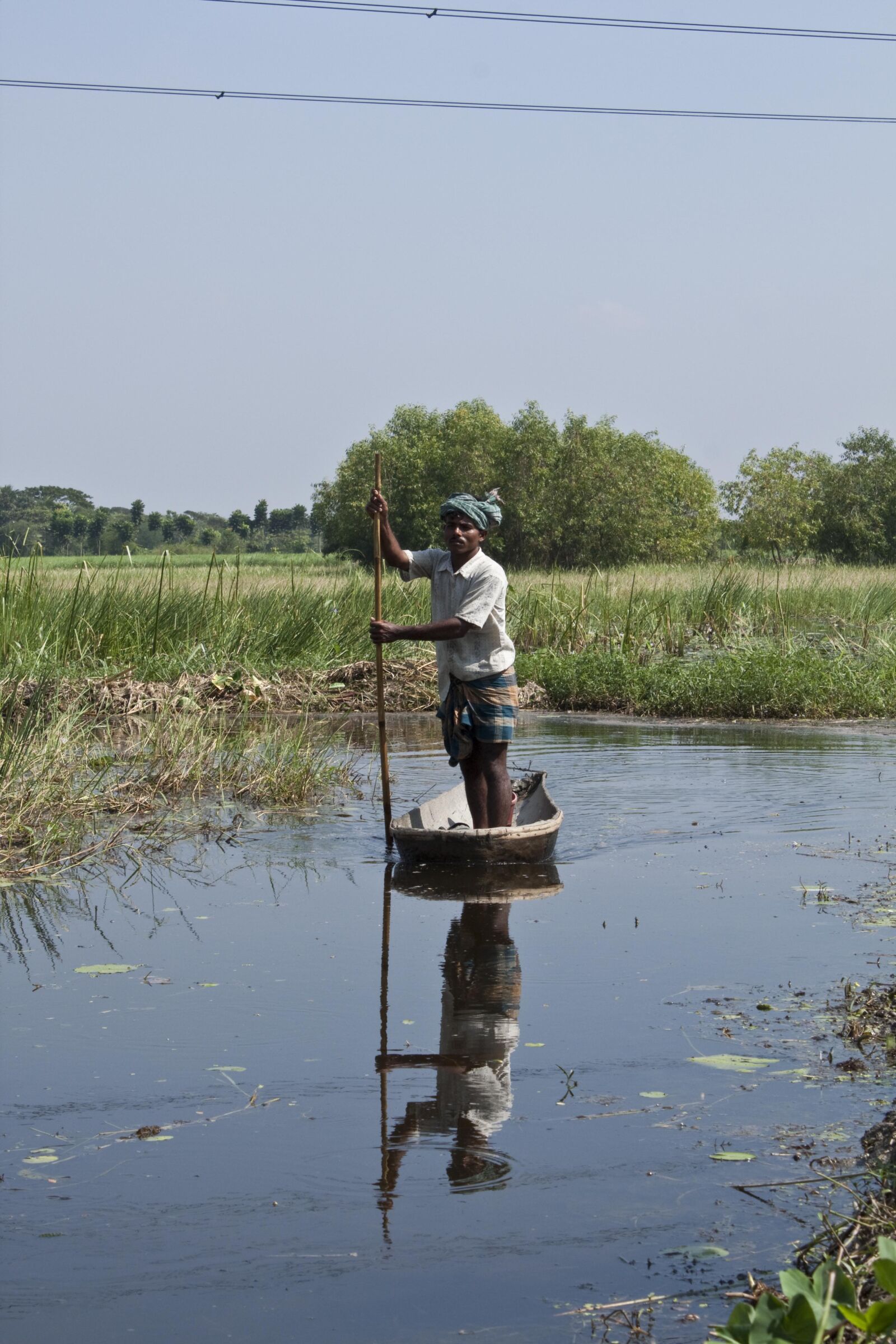 Canon EOS 500D (EOS Rebel T1i / EOS Kiss X3) sample photo. Bangladesh, boat, canal, fisherman photography