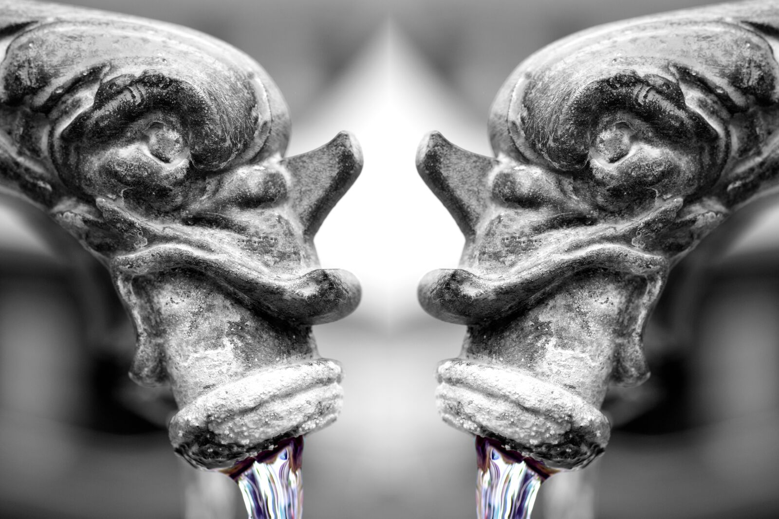 Nikon D3300 sample photo. Fountain, gargoyle, water photography