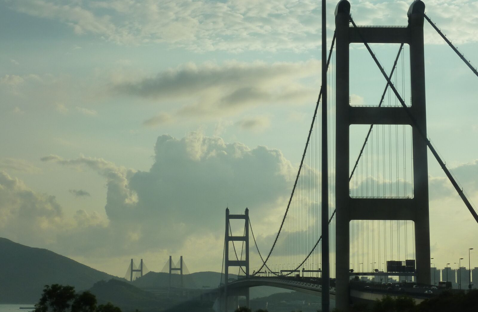 Panasonic DMC-TZ7 sample photo. Bridge, hong kong, suspension photography