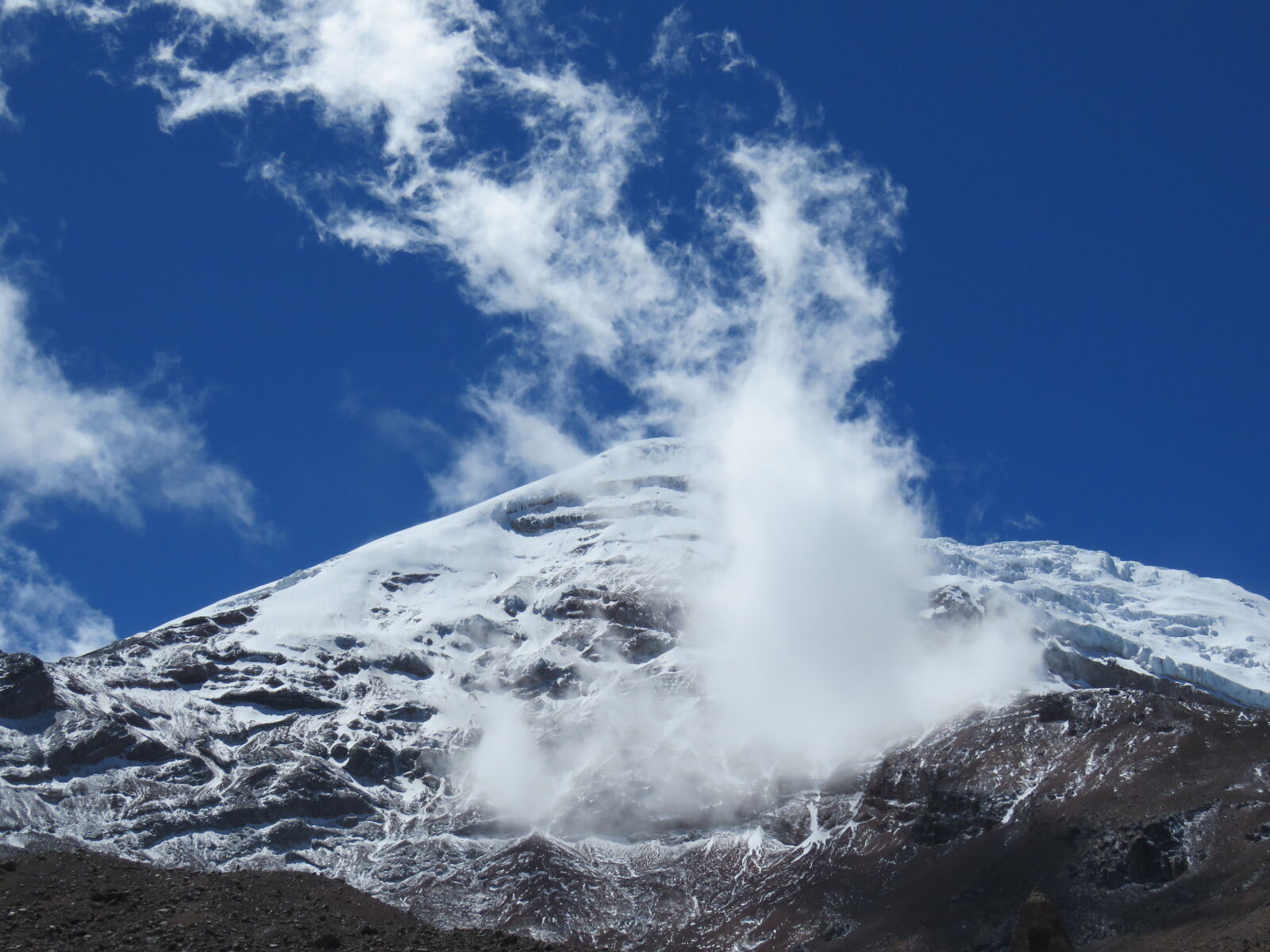 Canon PowerShot SX60 HS sample photo. Chimborazo, mountain, peak, snow photography