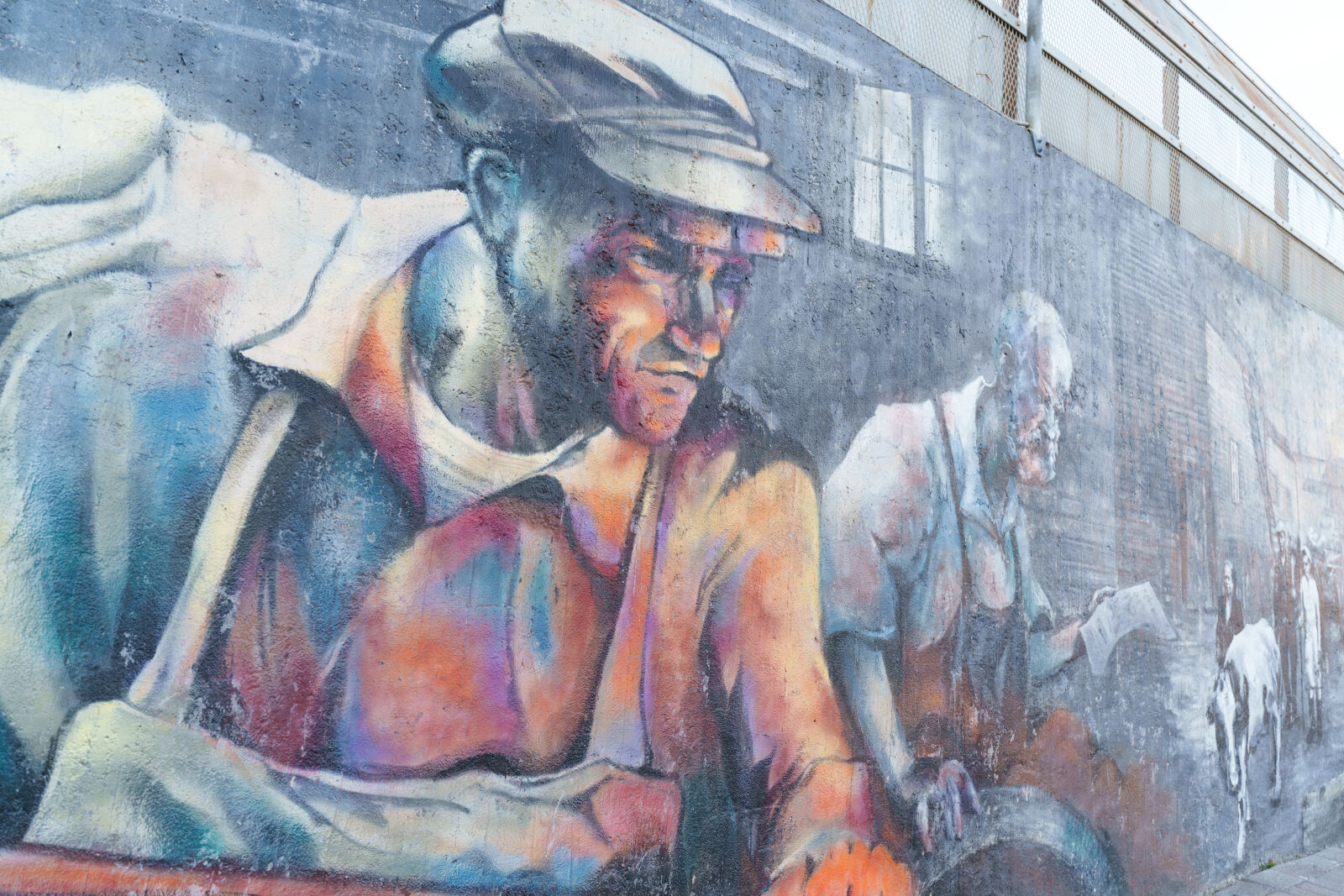 Sony a7R V sample photo. Men at work graffiti photography