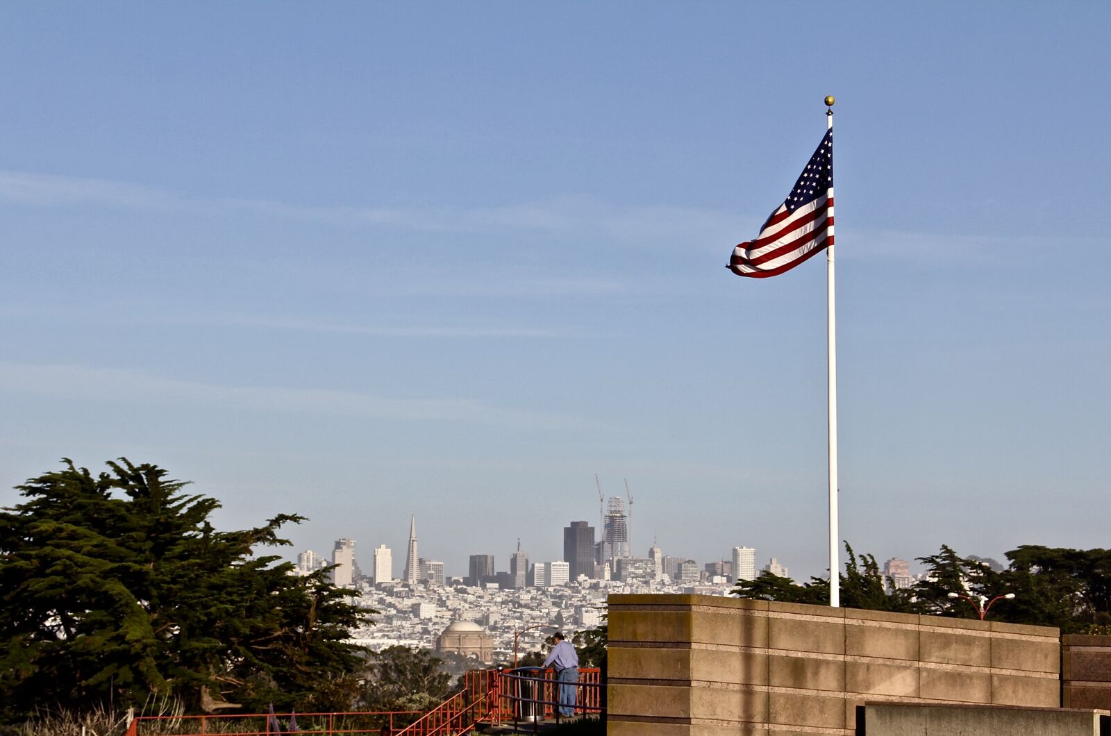 Canon EF-S 18-135mm F3.5-5.6 IS sample photo. American, american, flag, city photography