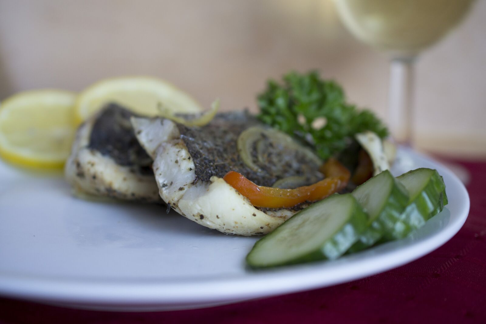 Nikon D3100 sample photo. Fish, dinner, cucumber photography
