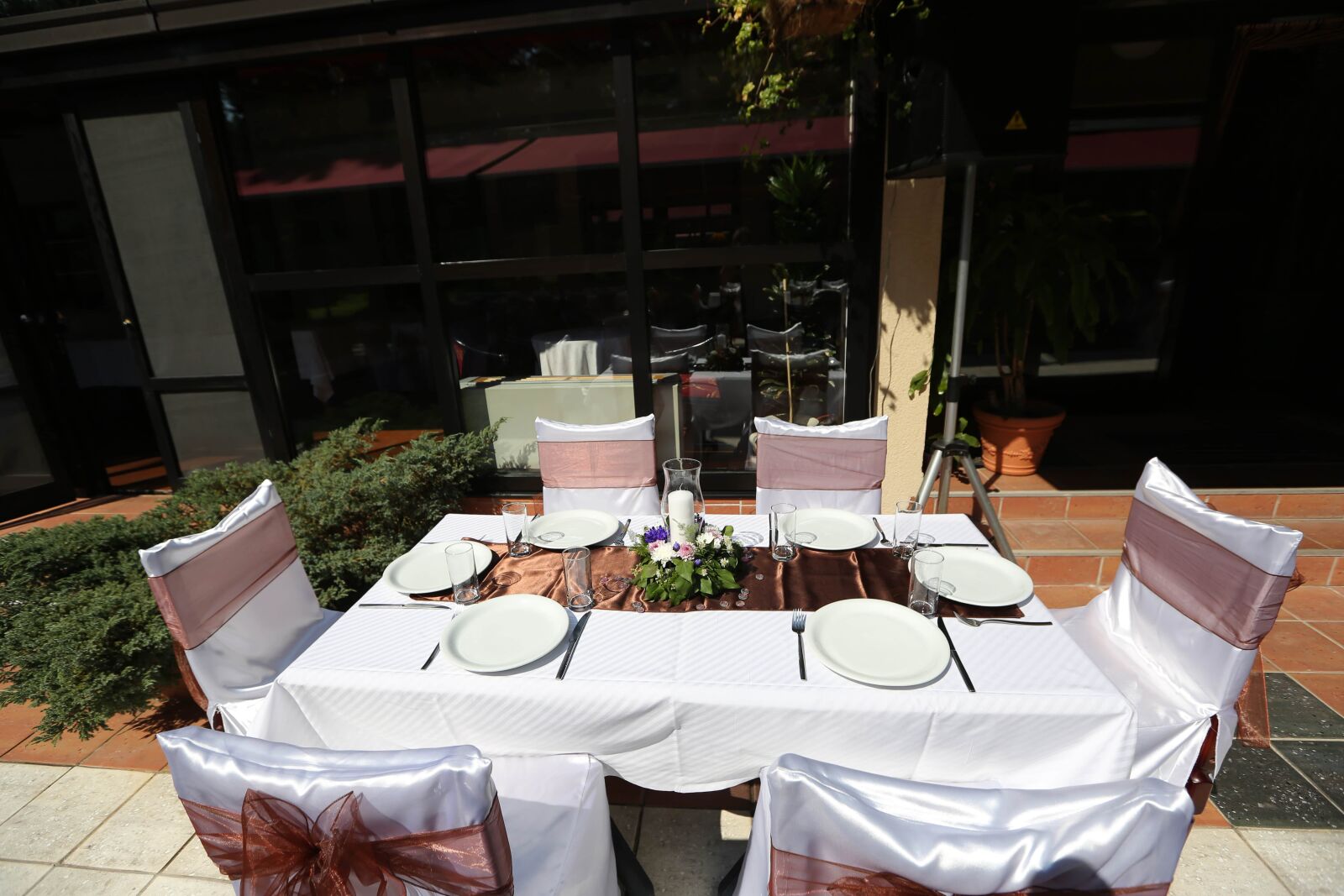 Canon EF 16-35mm F2.8L II USM sample photo. Candle, chairs, cutlery, decorative photography