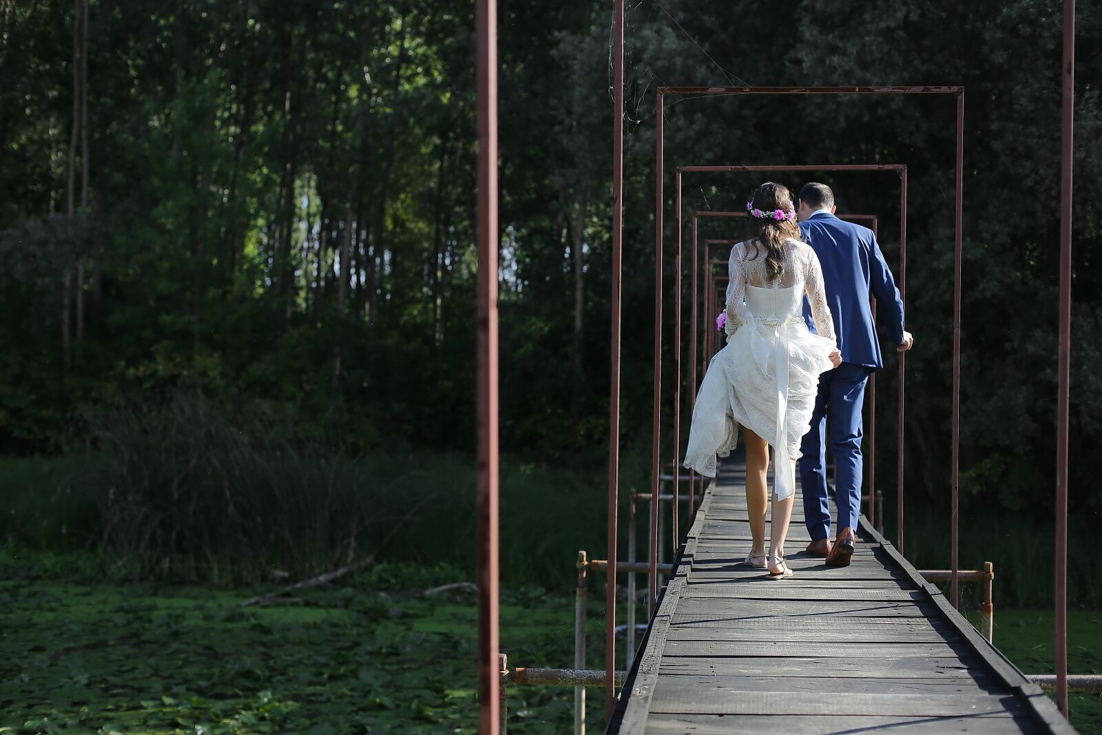 Canon EF 50mm F1.4 USM sample photo. Bridge, groom, bride, forest photography