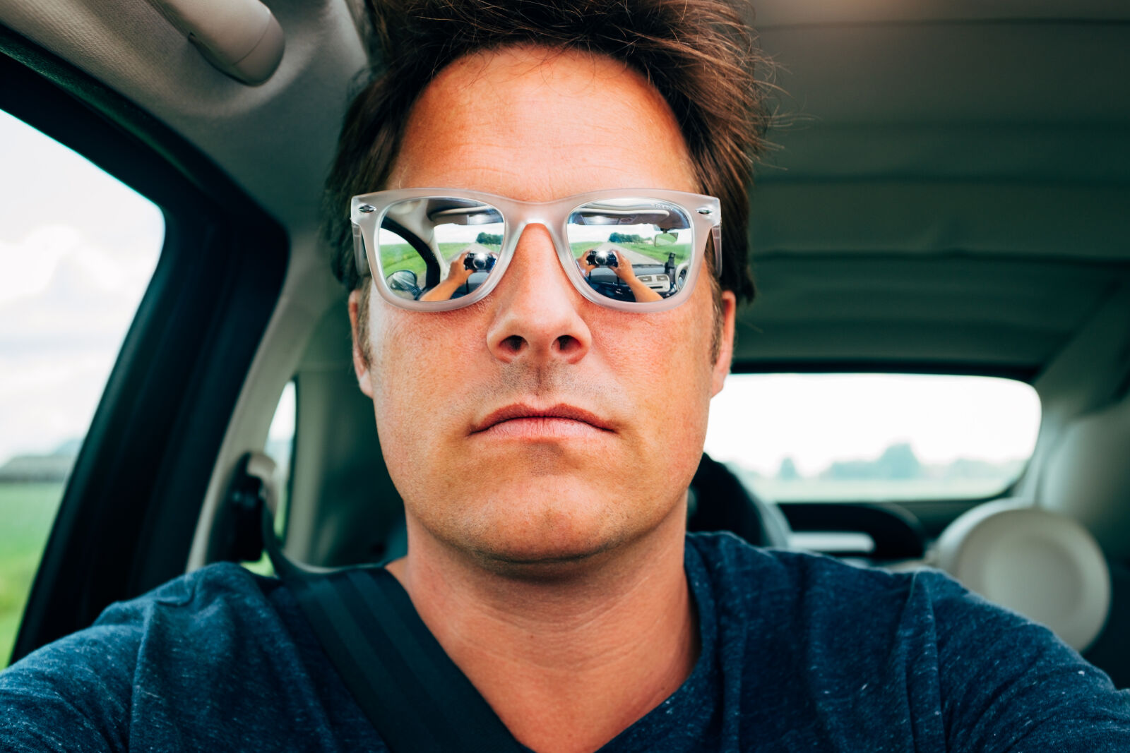 Fujifilm X100T sample photo. Selfie, portrait, man, sunglasses photography