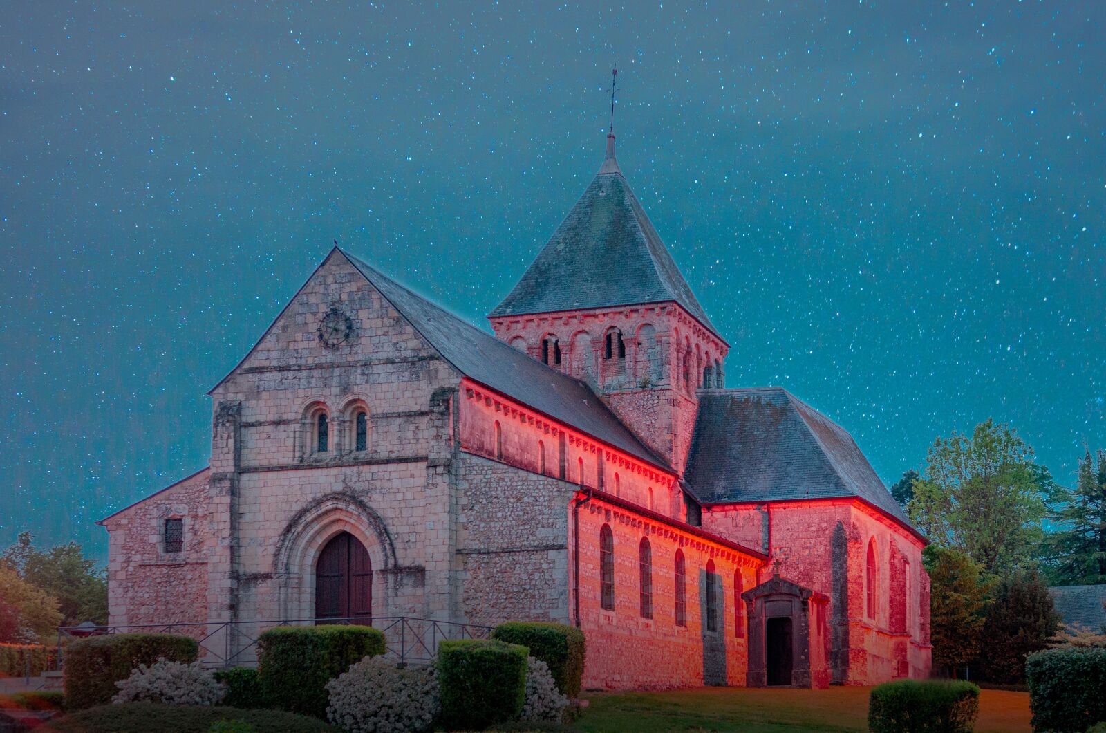 Nikon D7000 sample photo. Church, sky, star photography