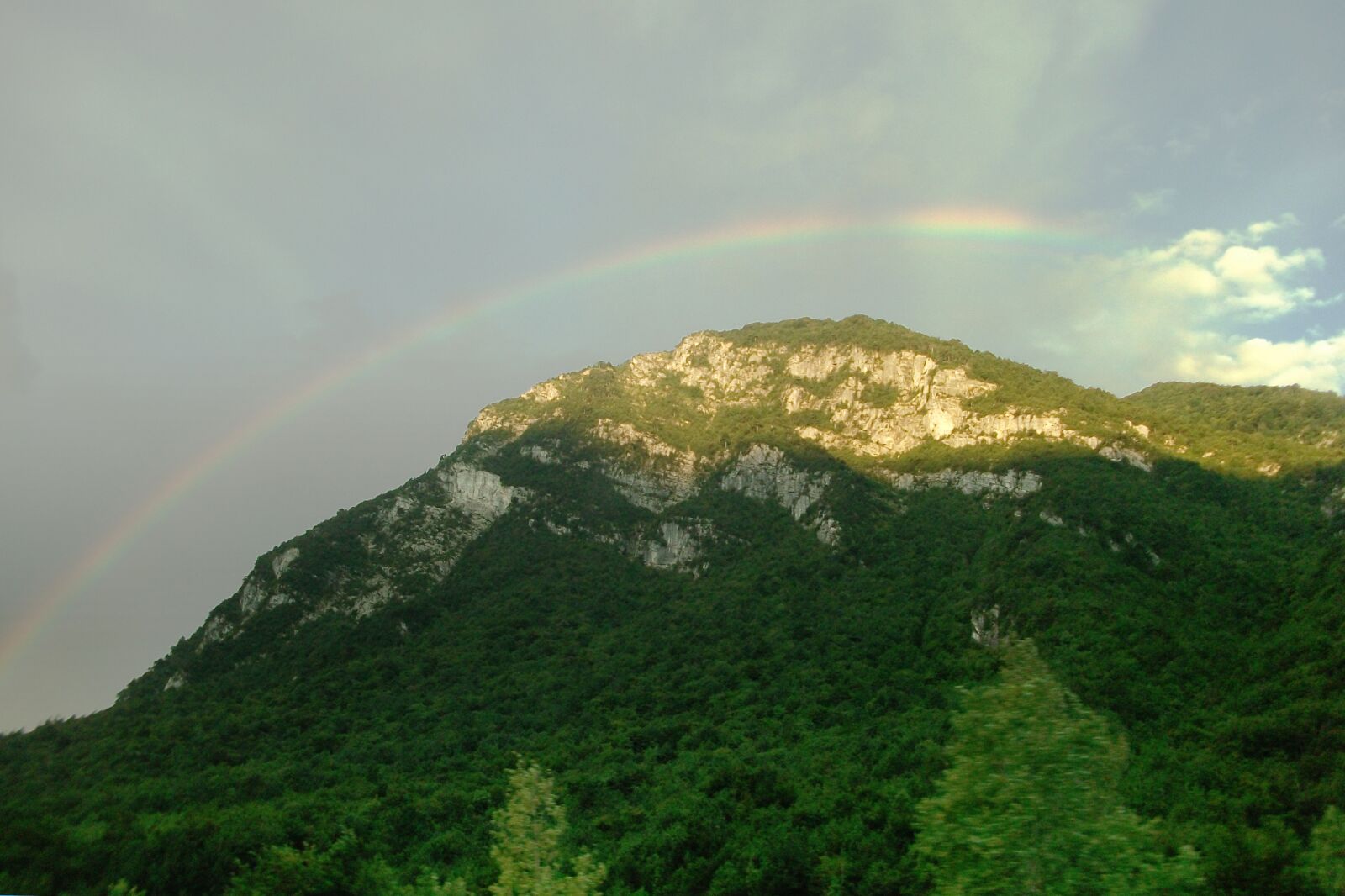 Fujifilm A170 A180 sample photo. Mountain, rainbow, forest photography