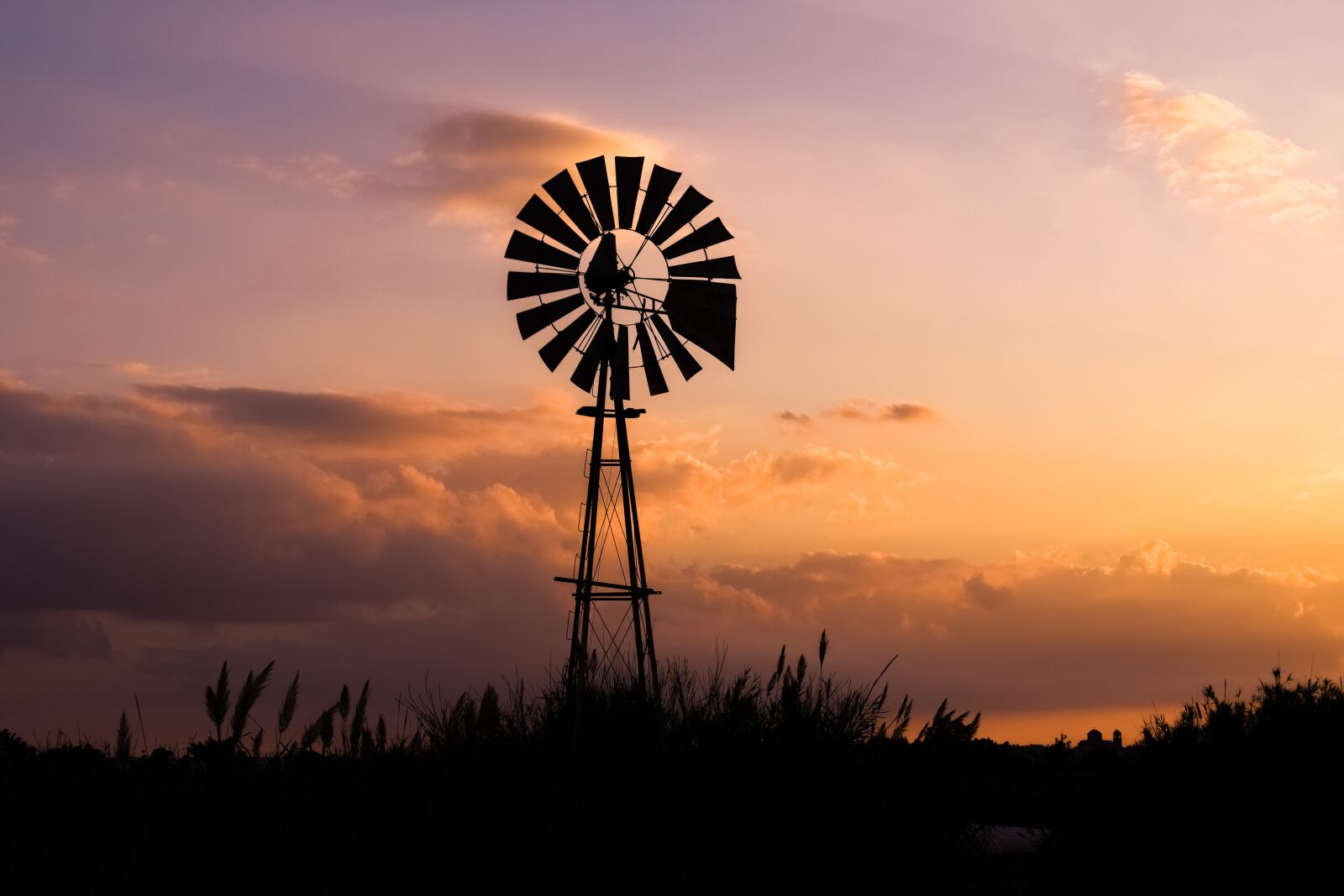Nikon D3300 sample photo. Windmill, sunset, reeds photography