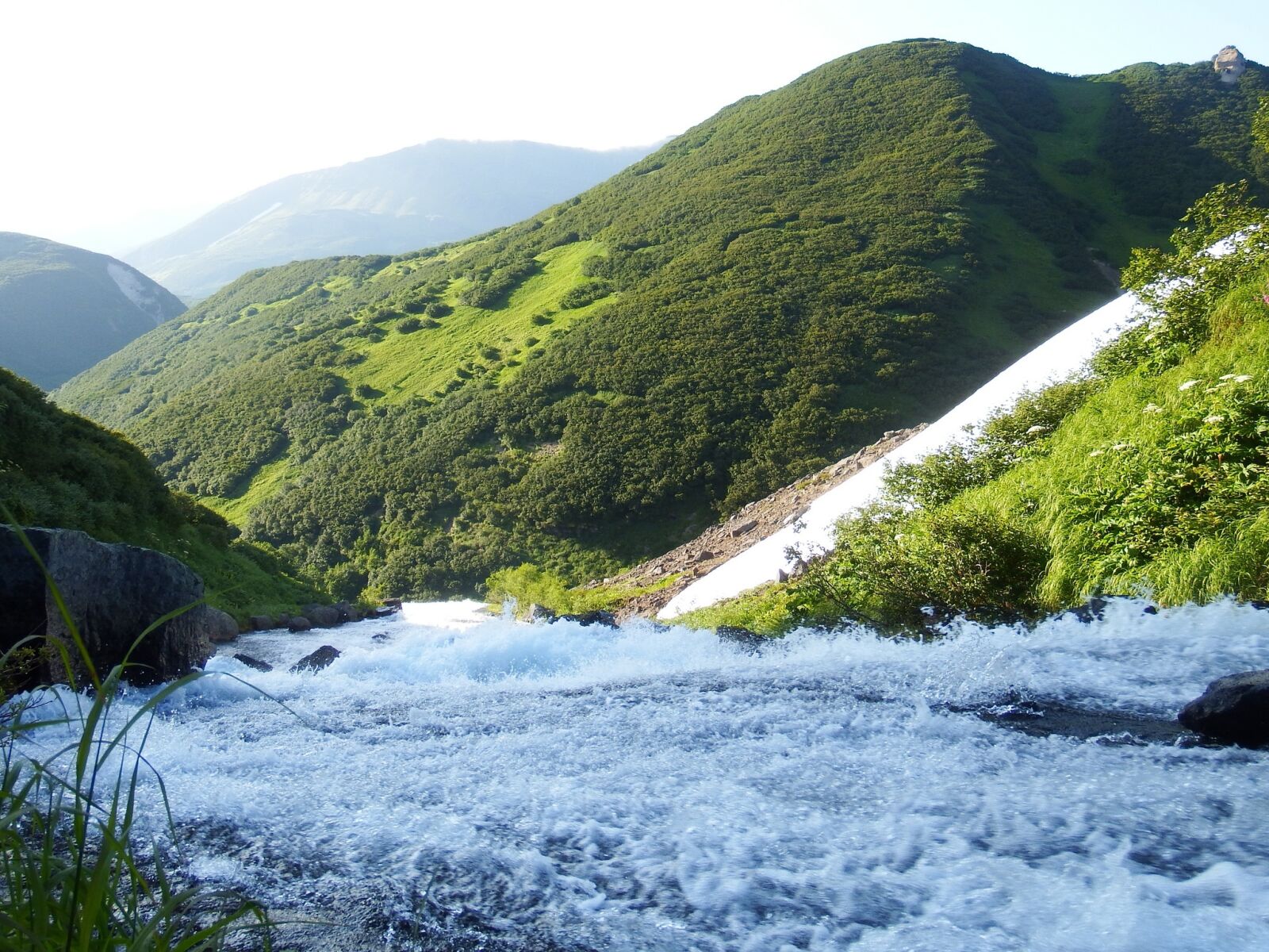 Fujifilm FinePix S1 sample photo. Mountains, river, waterfall photography
