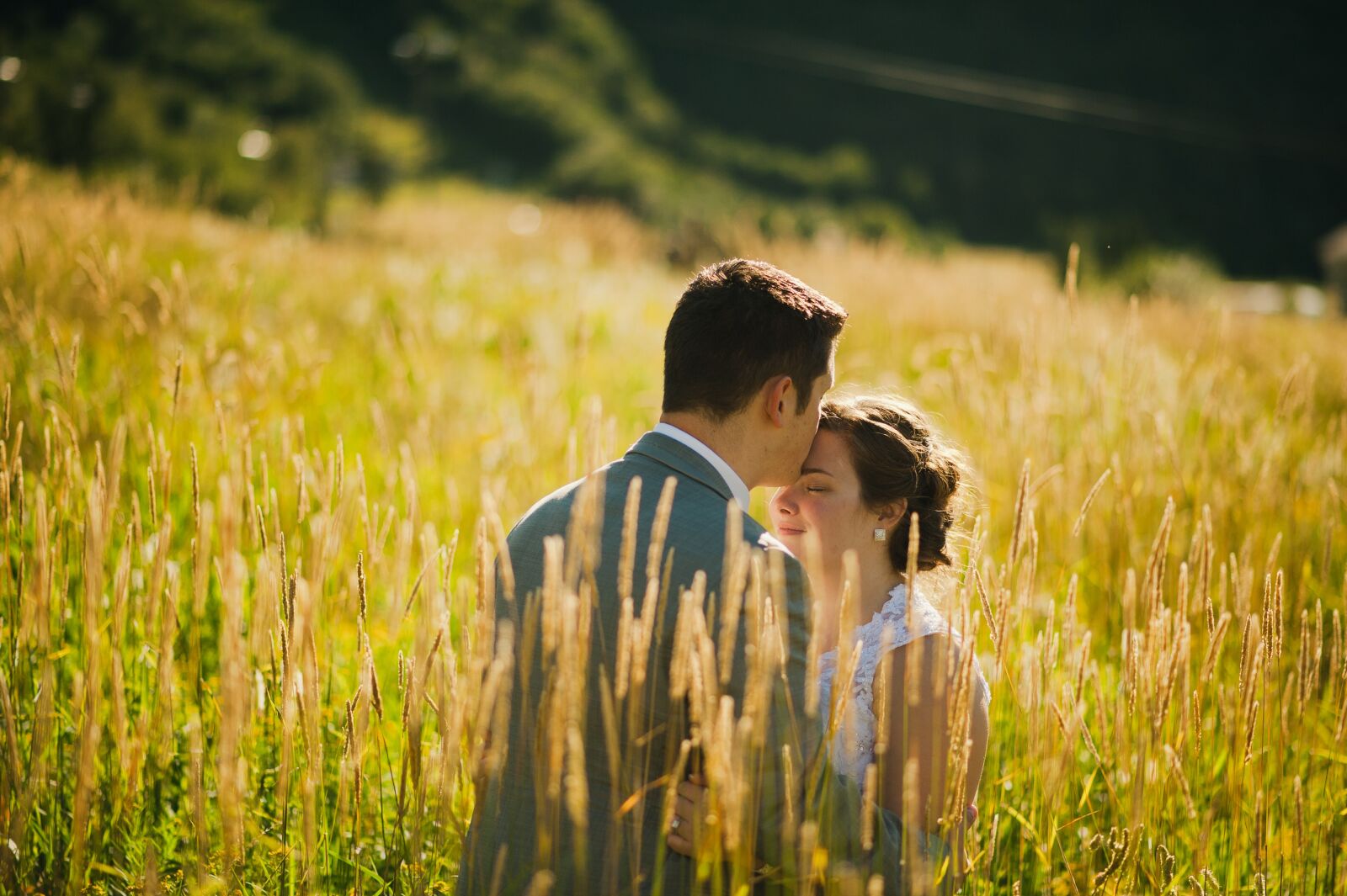 Nikon D700 sample photo. Goldenrod, kiss, wedding photography