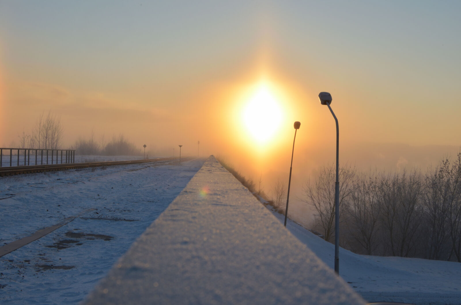 Nikon D5100 + Nikon AF-S DX Nikkor 35mm F1.8G sample photo. Fog, golden, sun, lithuania photography