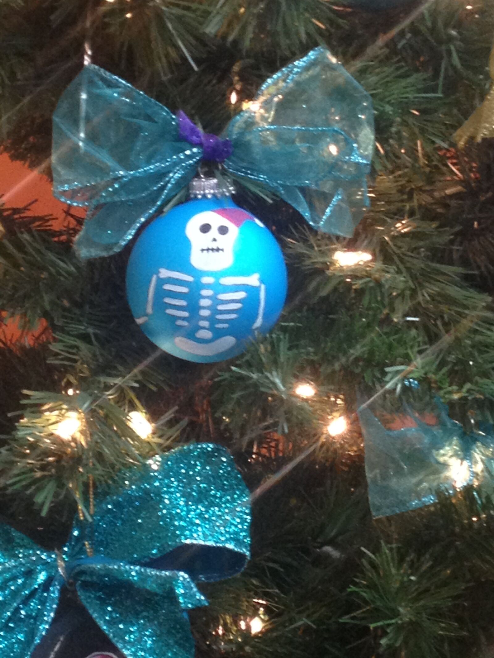 iPhone 4S back camera 4.28mm f/2.4 sample photo. Christmas, skeleton, day of photography