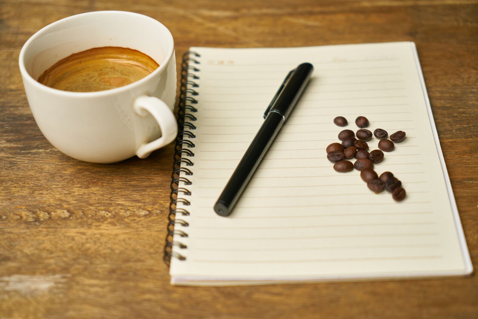 Sony a7R II sample photo. Notebook, coffee, course photography