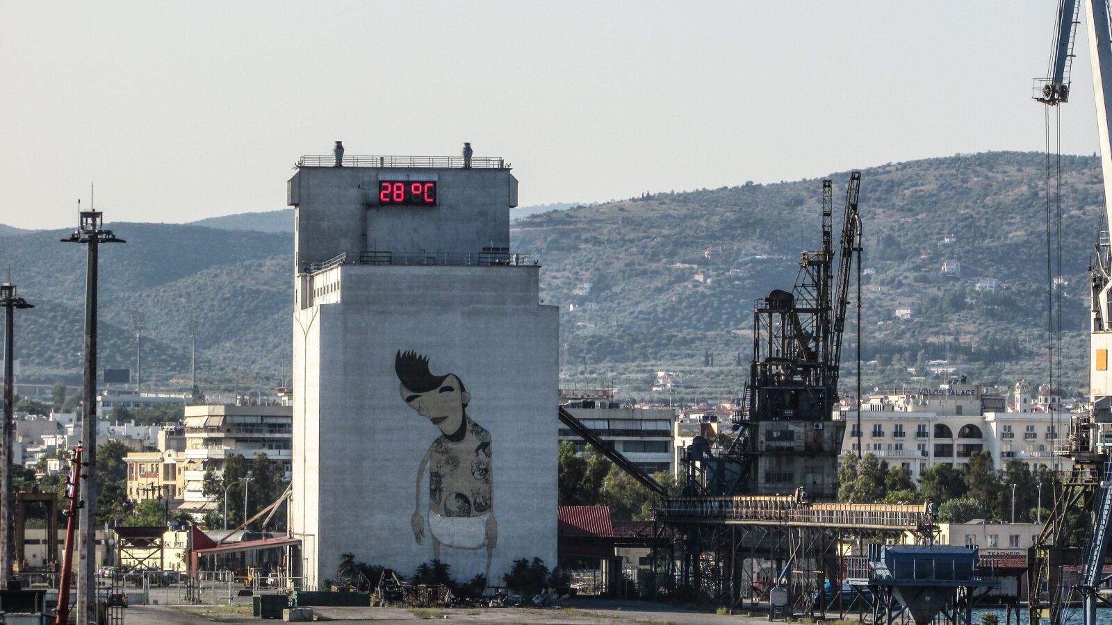 Canon PowerShot SX400 IS sample photo. Silo, port, cranes photography