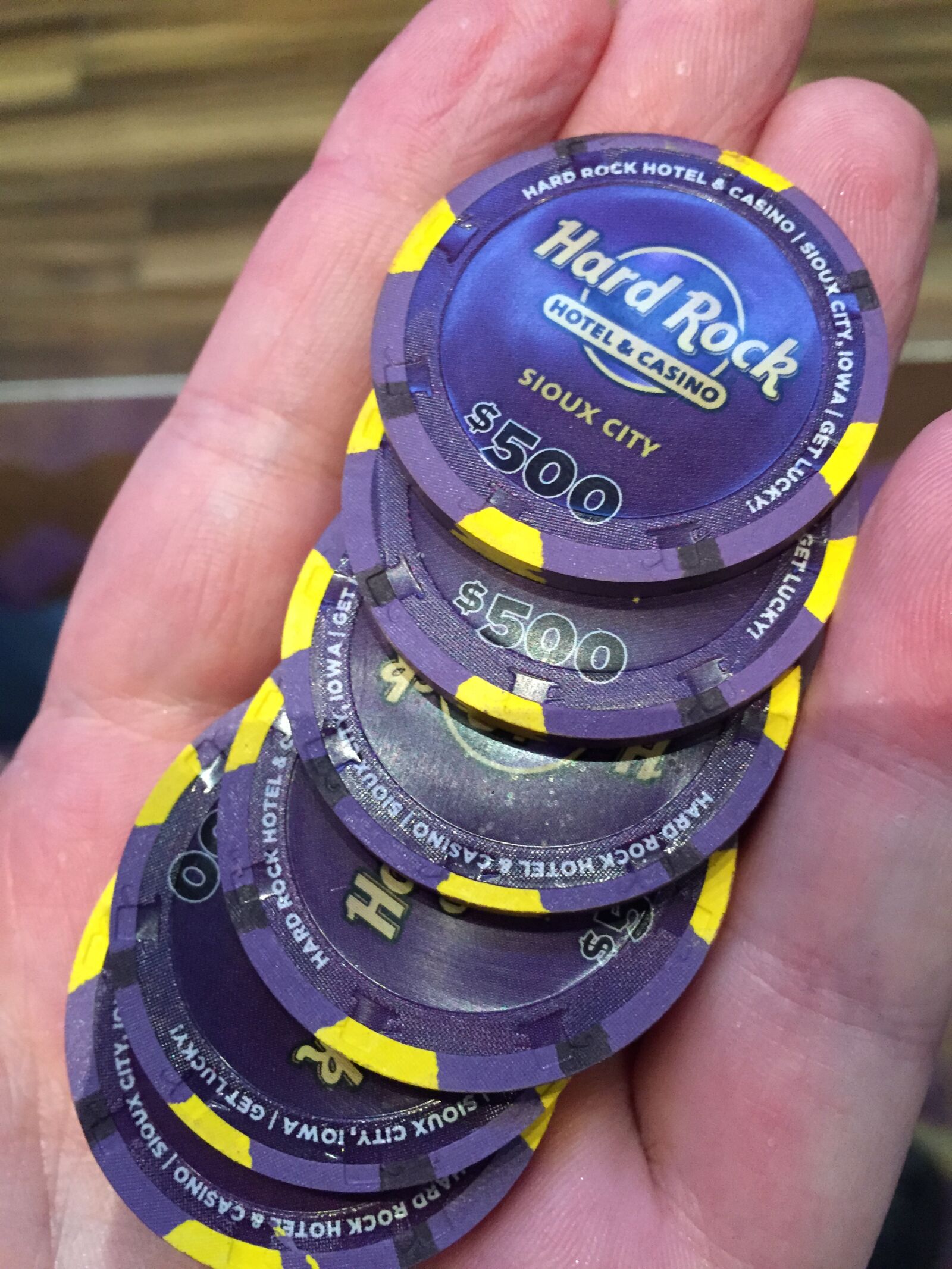 Apple iPhone 6 sample photo. Casino chips, hard rock photography