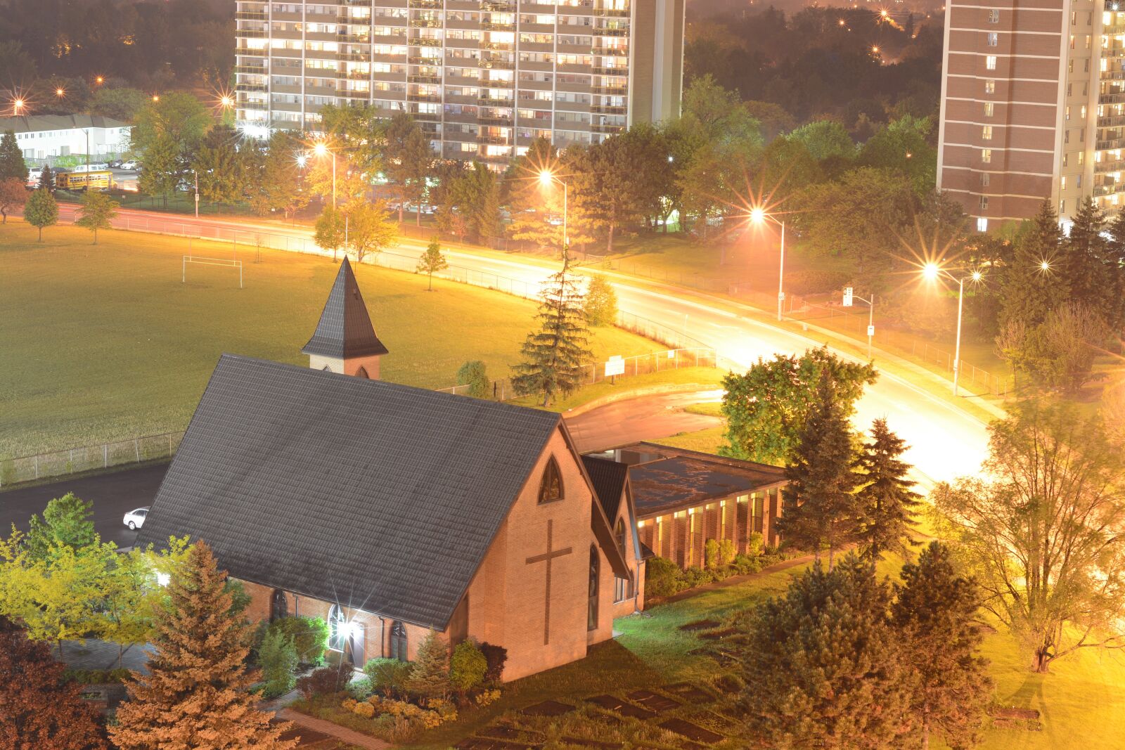 Nikon D7100 sample photo. Church, night, lights photography
