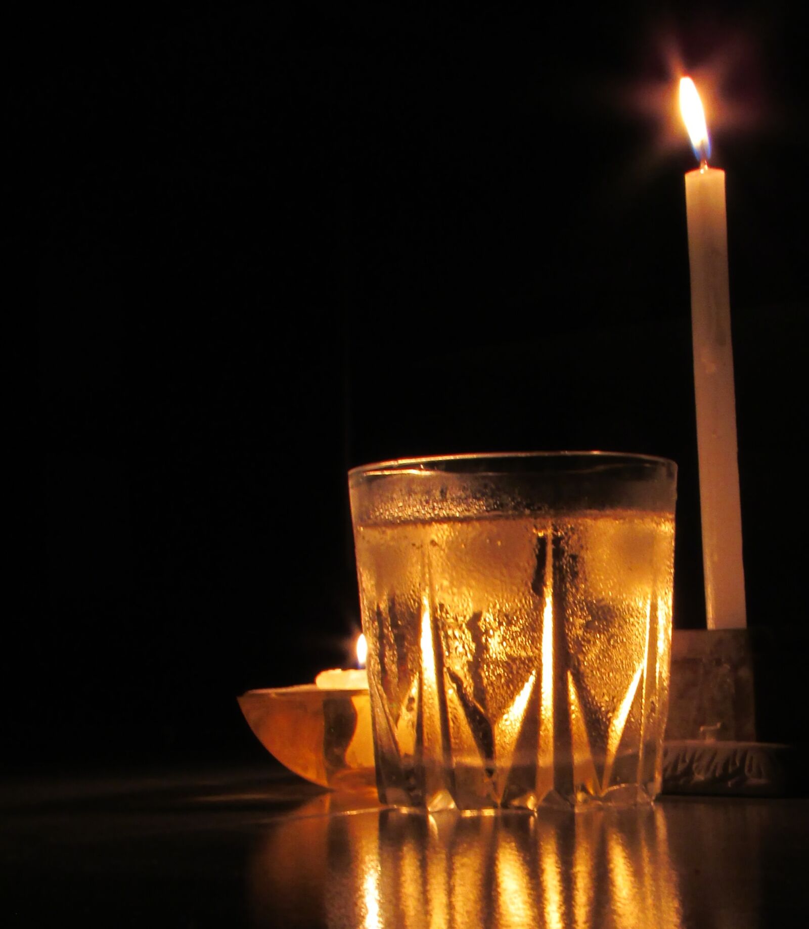 Canon PowerShot SX500 IS sample photo. Glass, candle, light photography
