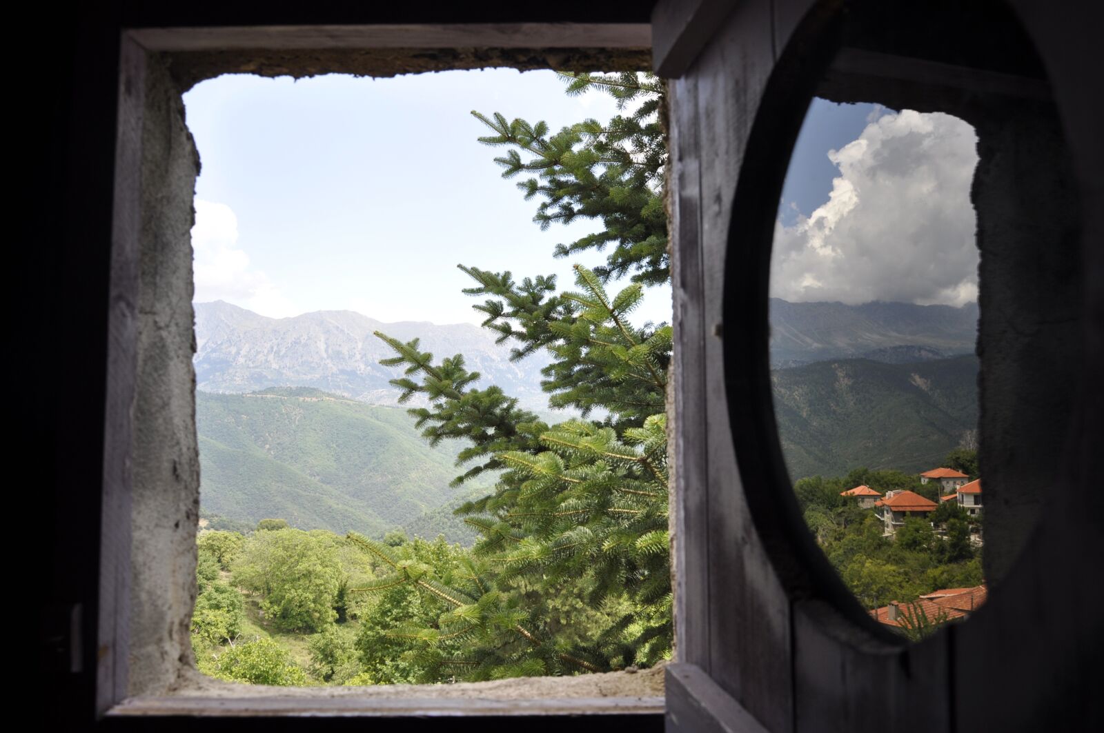 Nikon D5000 sample photo. Window, landscape, mountains photography