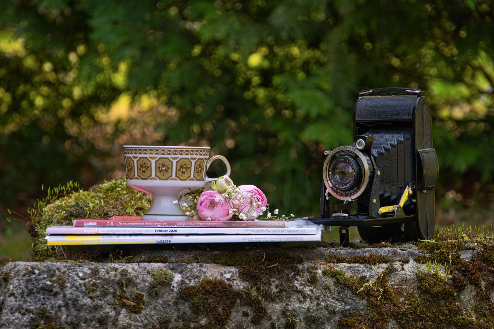 Sony a6400 sample photo. Spring, magazines, old camera photography