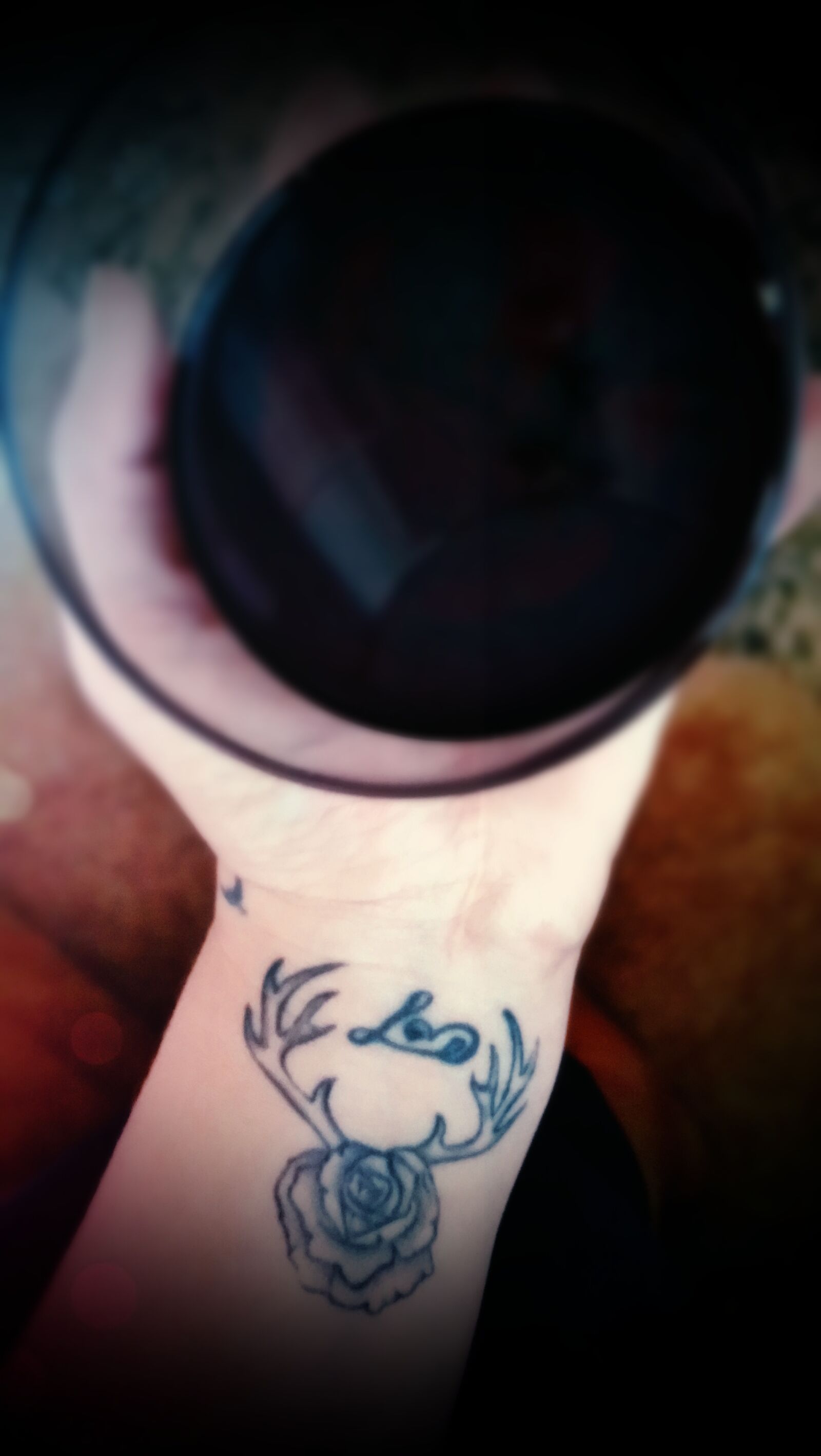 Sony Xperia XA1 Ultra sample photo. Wine, tattoo, chill photography