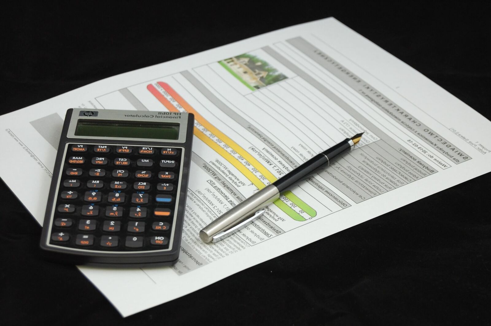 Nikon D40 sample photo. Business, contract, calculator, pencil photography