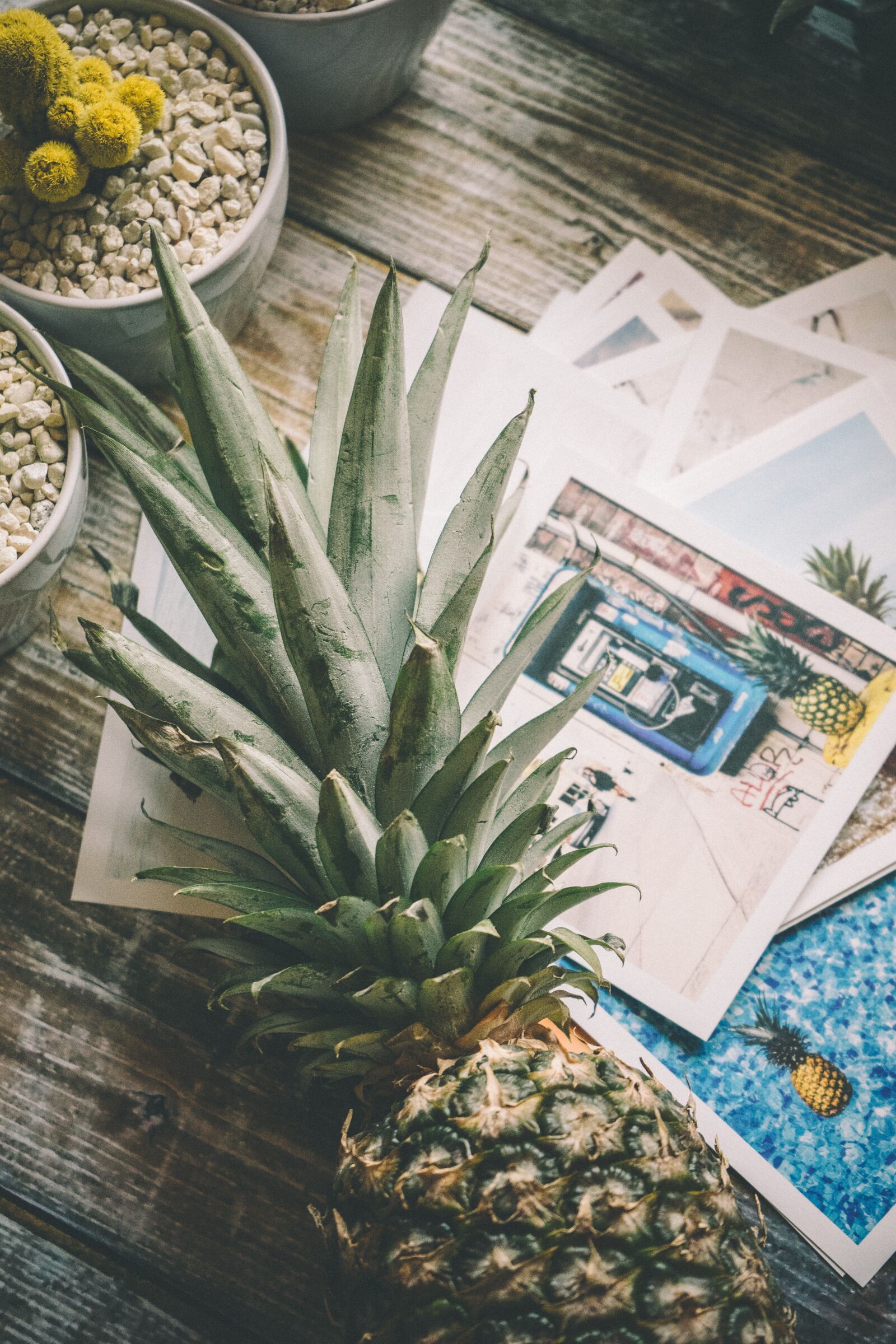 Sony a7 II + Sony FE 28-70mm F3.5-5.6 OSS sample photo. Pineapple, desk, wood photography