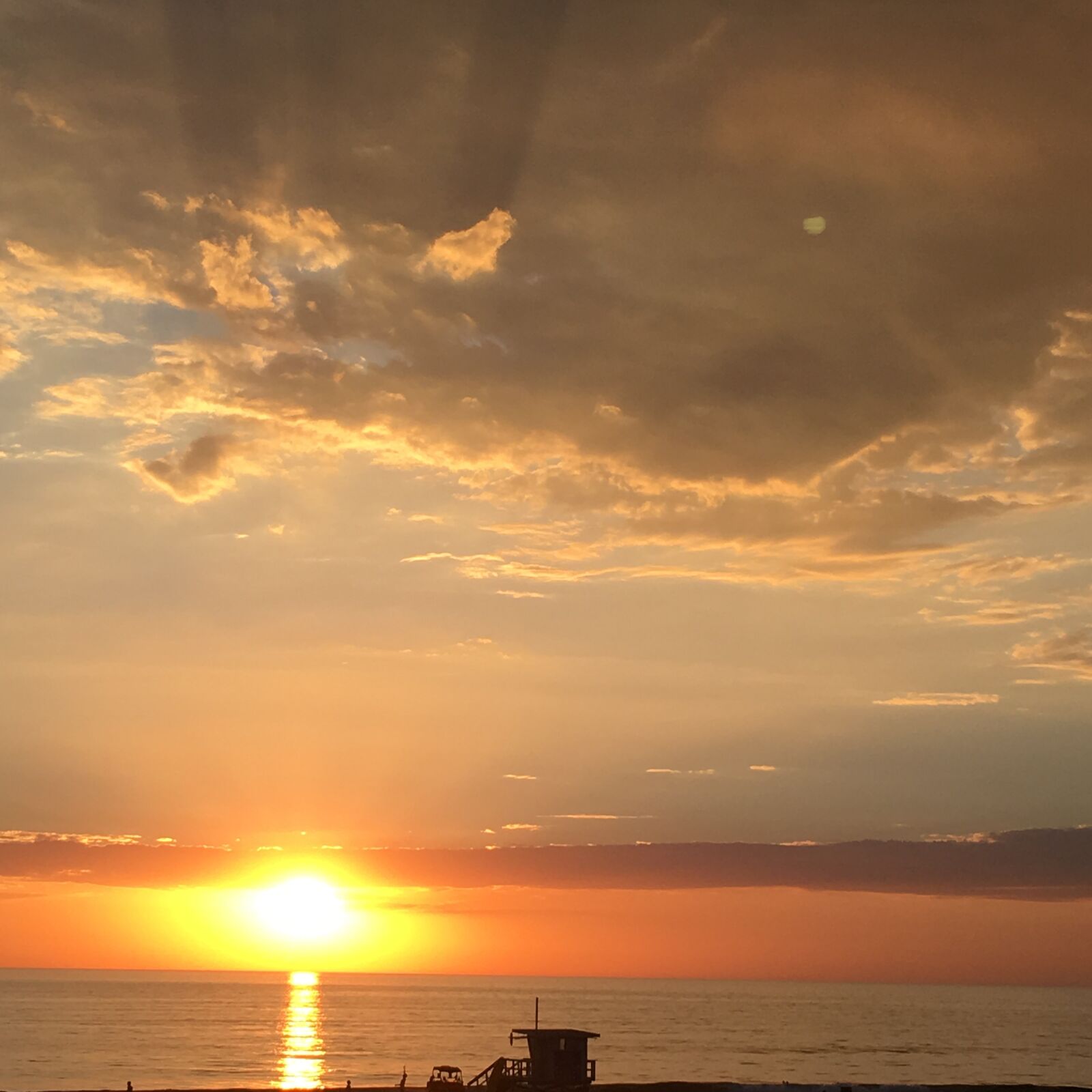 Apple iPhone 6s sample photo. Lifeguard, tower, pacific, sunset photography