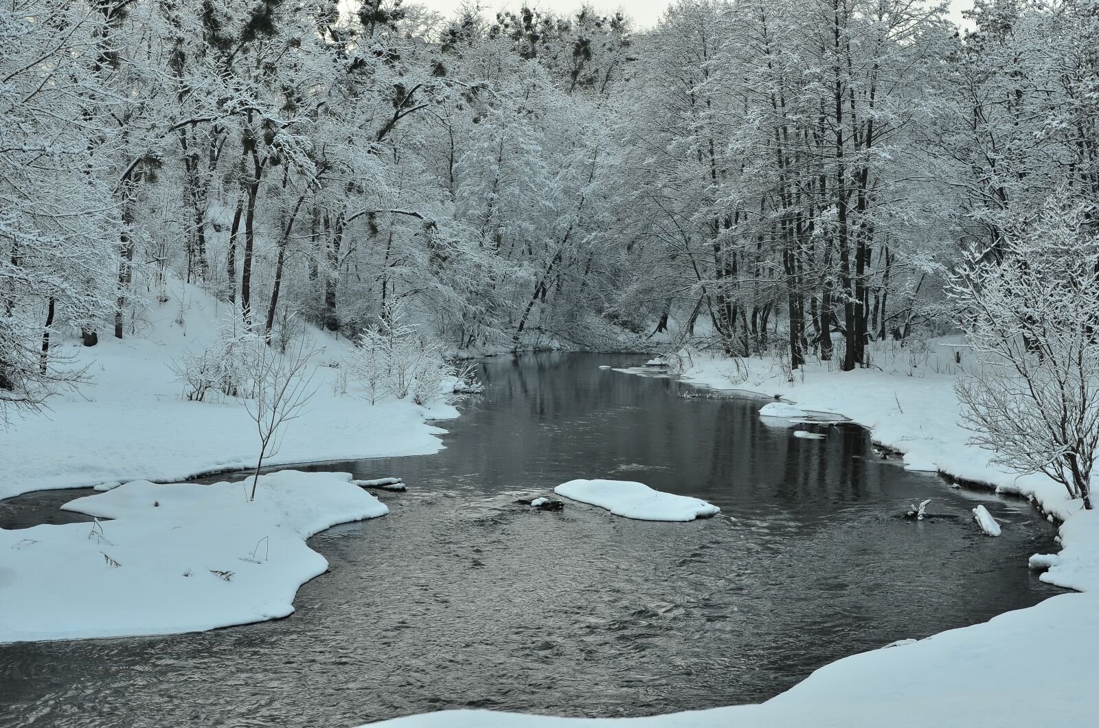 Nikon D7000 sample photo. Winter, river, landscape photography