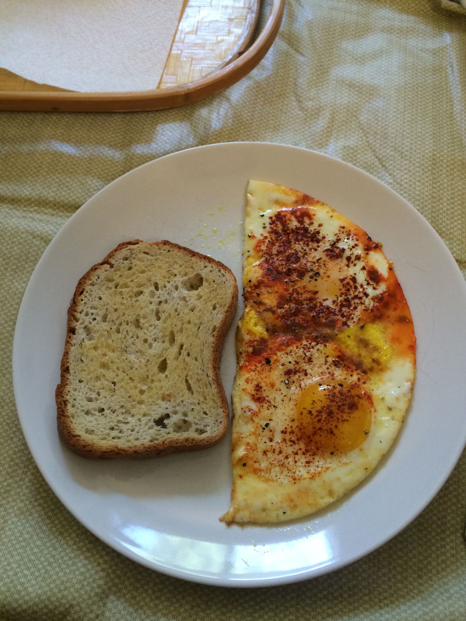 iPhone 5s back camera 4.12mm f/2.2 sample photo. Half omelette, eggs, food photography