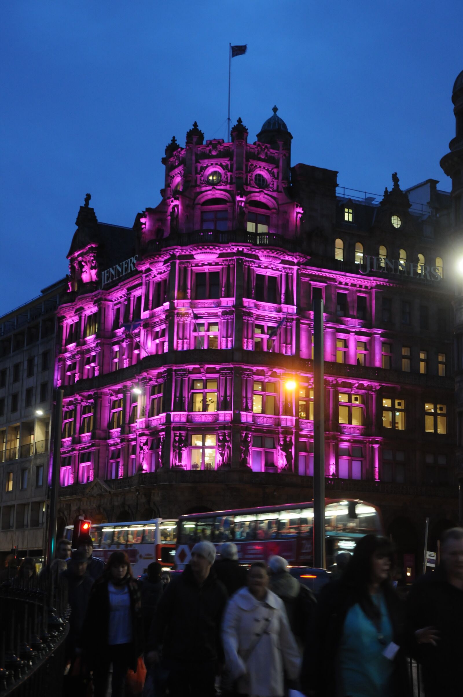 Nikon D300 sample photo. Neon purple, building, night photography
