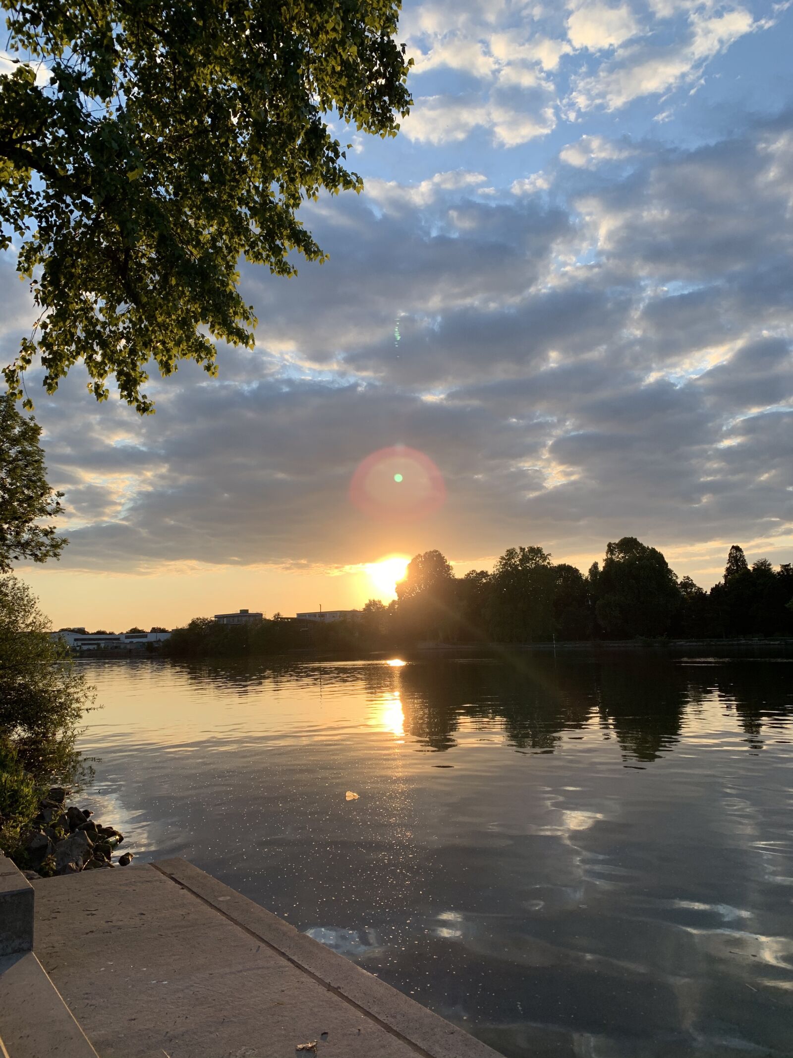 Apple iPhone XR sample photo. Frankfurt, river, sunset photography
