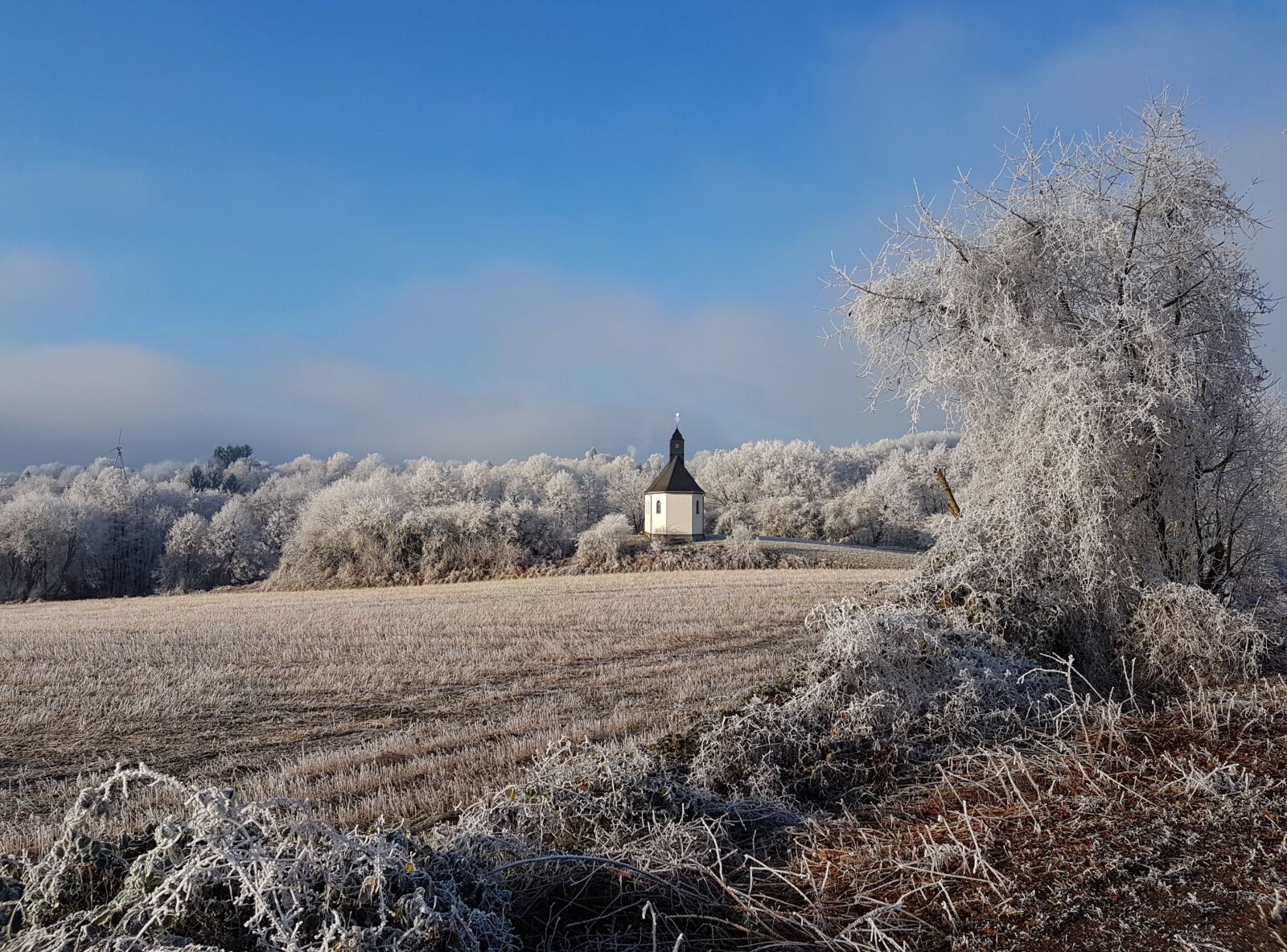 Samsung Galaxy S7 sample photo. Winter, chapel, snow photography