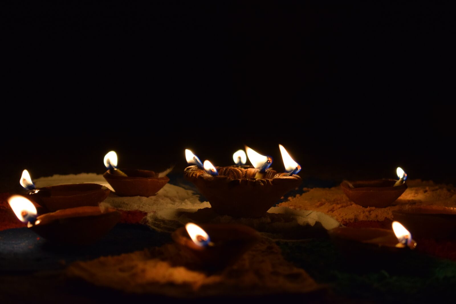 Nikon D5300 sample photo. Diya, diwali, orange flame photography