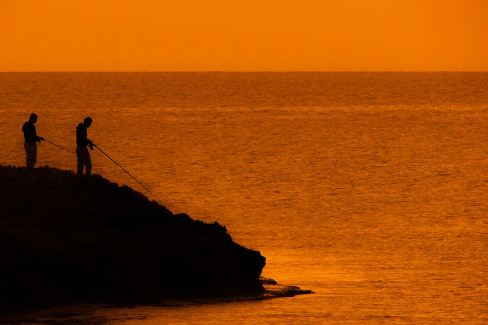 Canon PowerShot SX400 IS sample photo. Fisherman, sea, evening photography