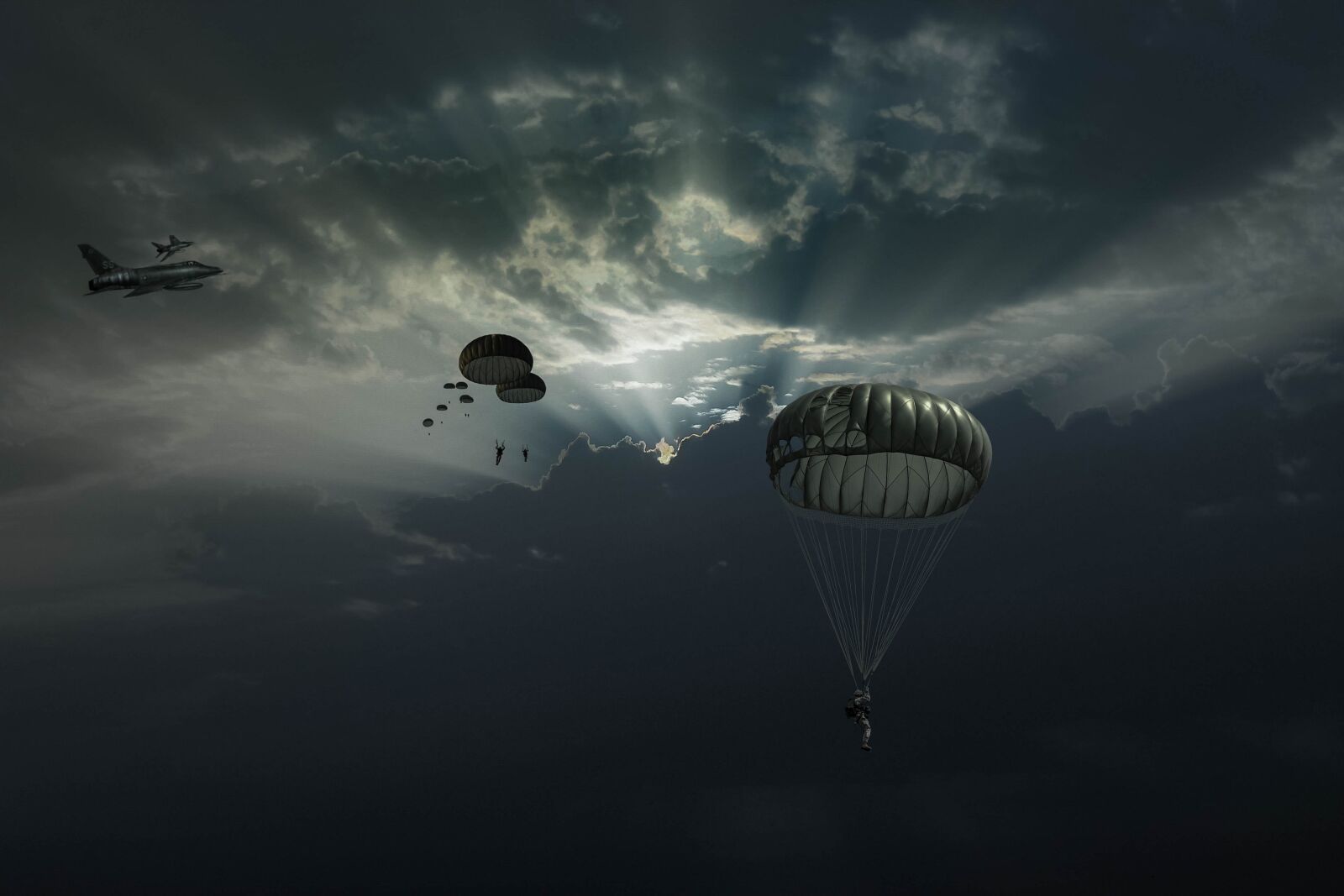 Canon EOS 1100D (EOS Rebel T3 / EOS Kiss X50) sample photo. Fantasy, sky, parachutist photography